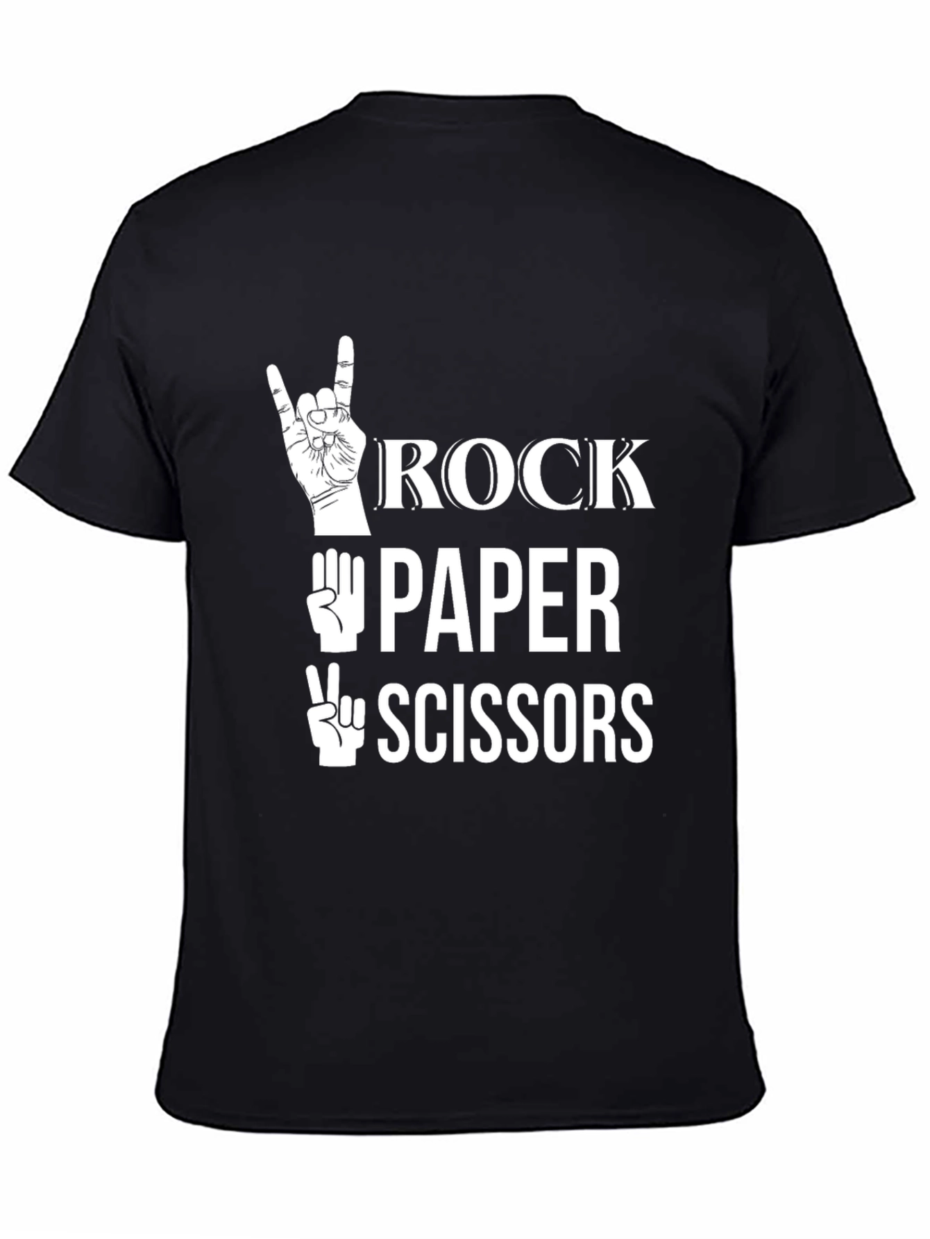 Black Rock Paper Scissors Graphic Tee - Black T-Shirt view 4