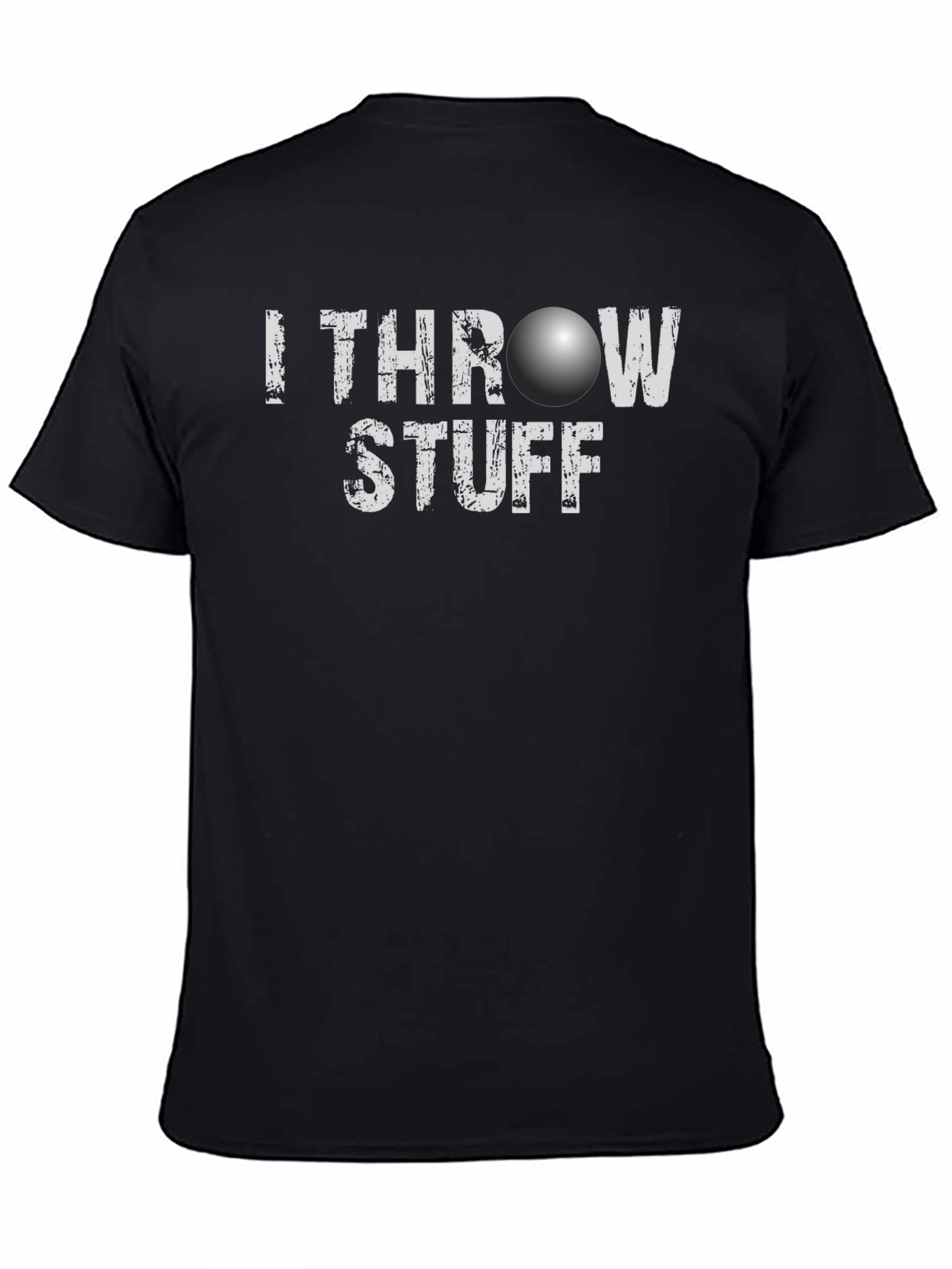 Black I Throw Stuff T-Shirt - Funny Novelty Tee view 4
