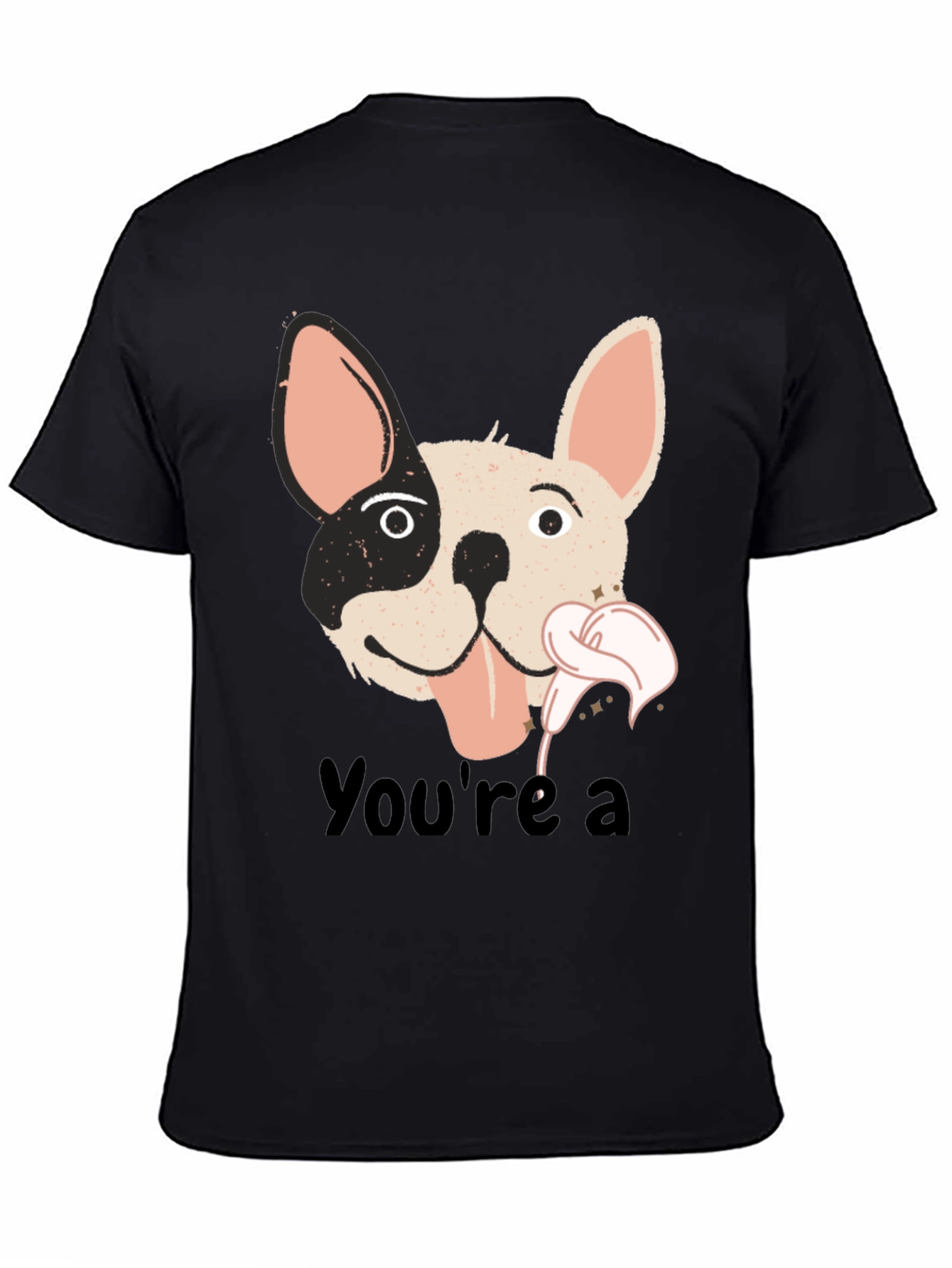 Black You're a Dog T-Shirt - Black Cotton Blend view 4