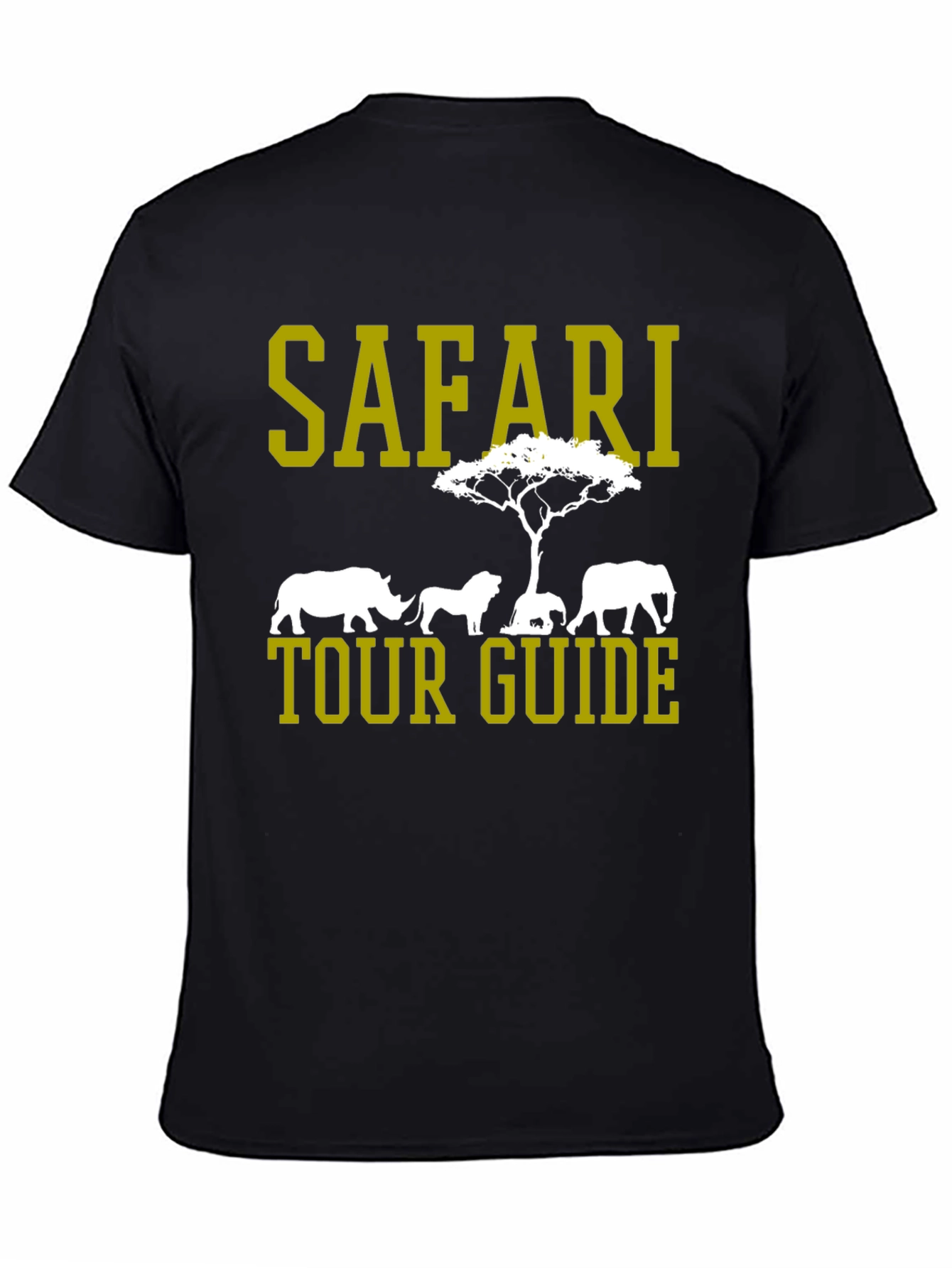 Black Safari Tour Guide Crew Neck T-Shirt view 4