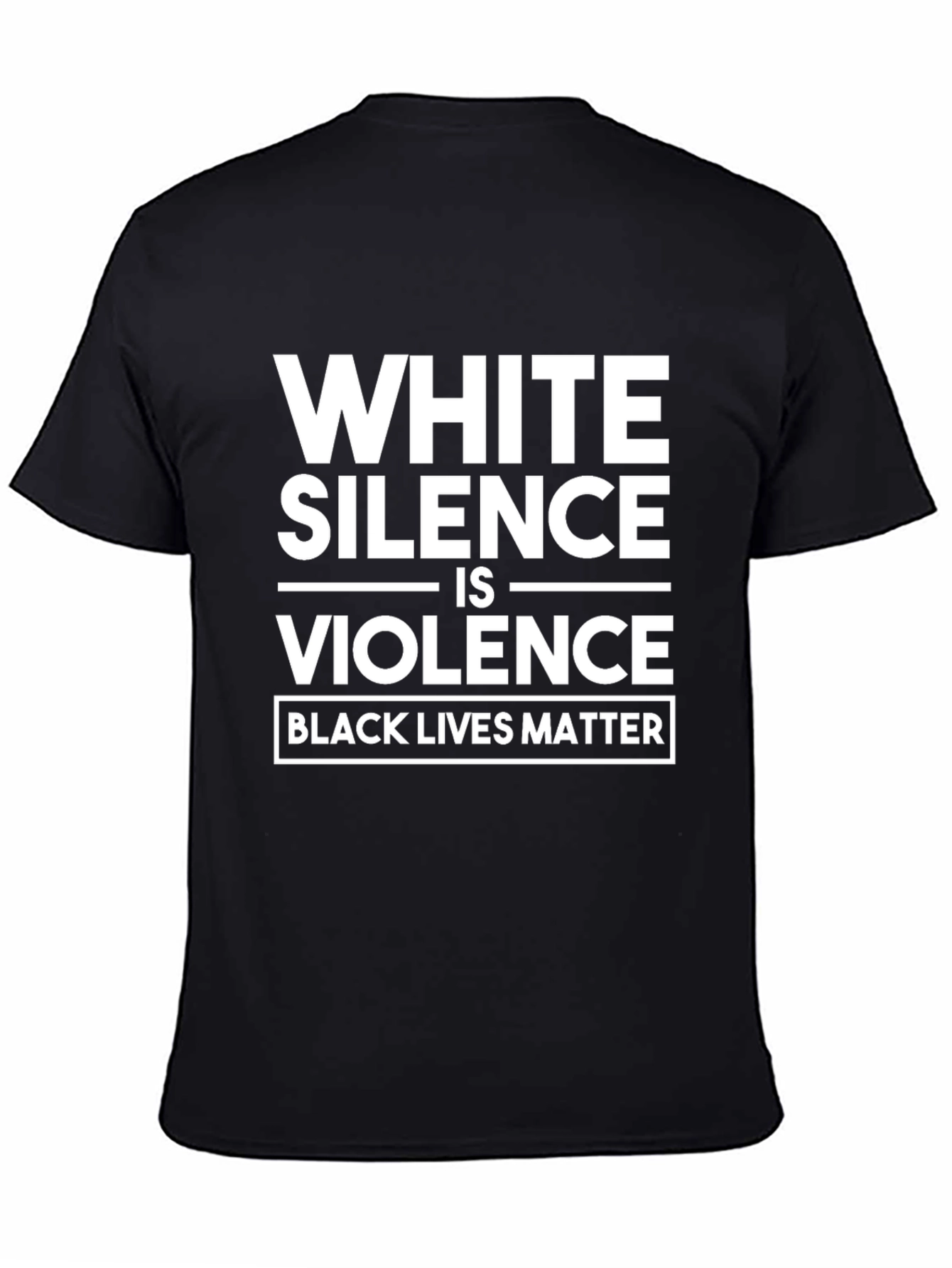 Black White Silence is Violence Black Lives Matter T-Shirt view 4