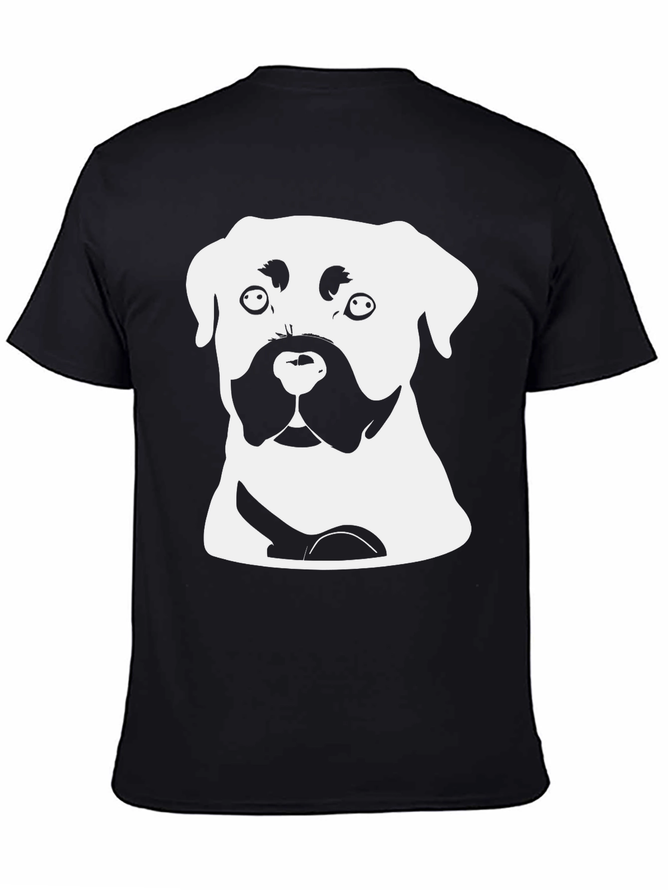 Black Dog Graphic Tee - Black Crew Neck Cotton T-Shirt view 4