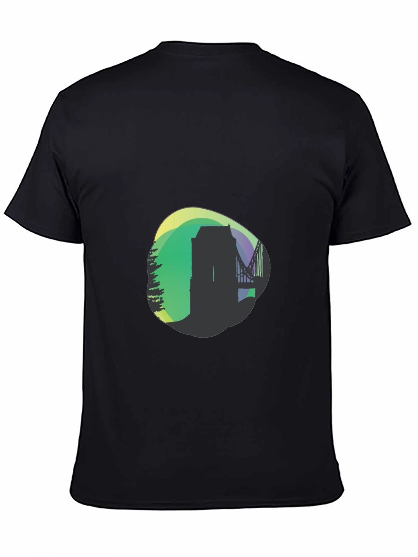 Black Modern Silhouette Graphic Tee view 4