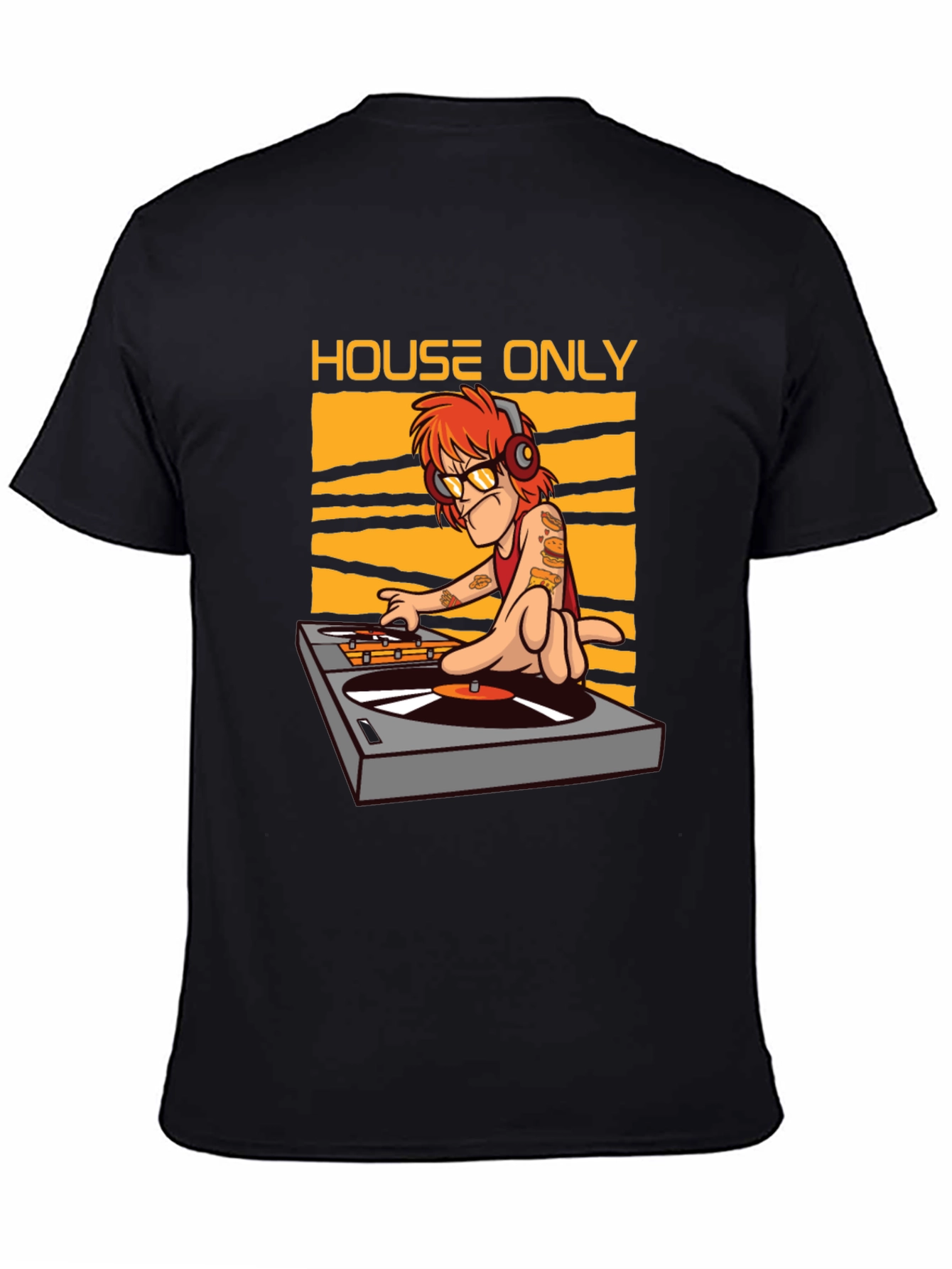 Black House Music DJ Graphic T-Shirt view 4