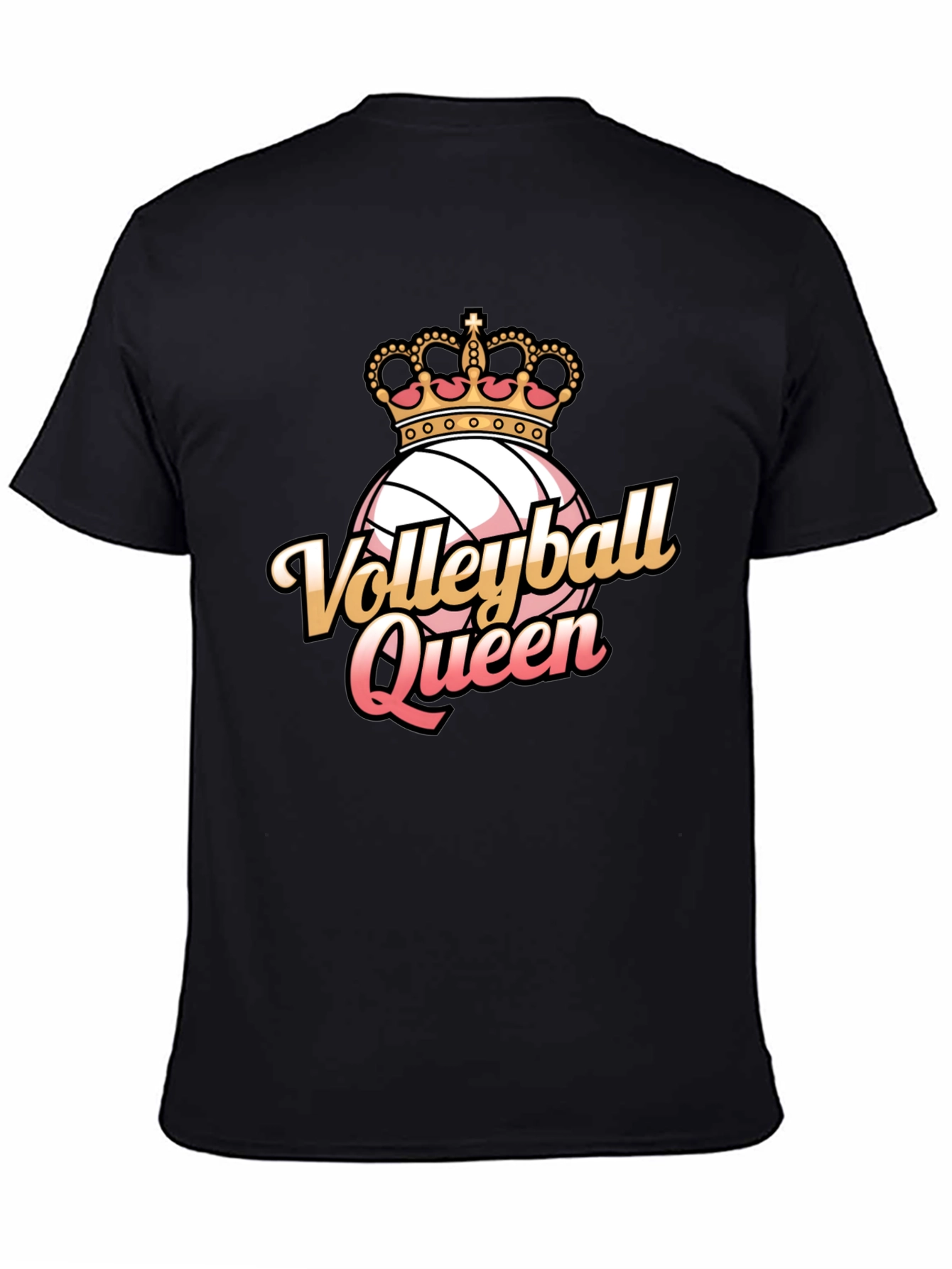 Black Volleyball Queen Graphic Tee view 4