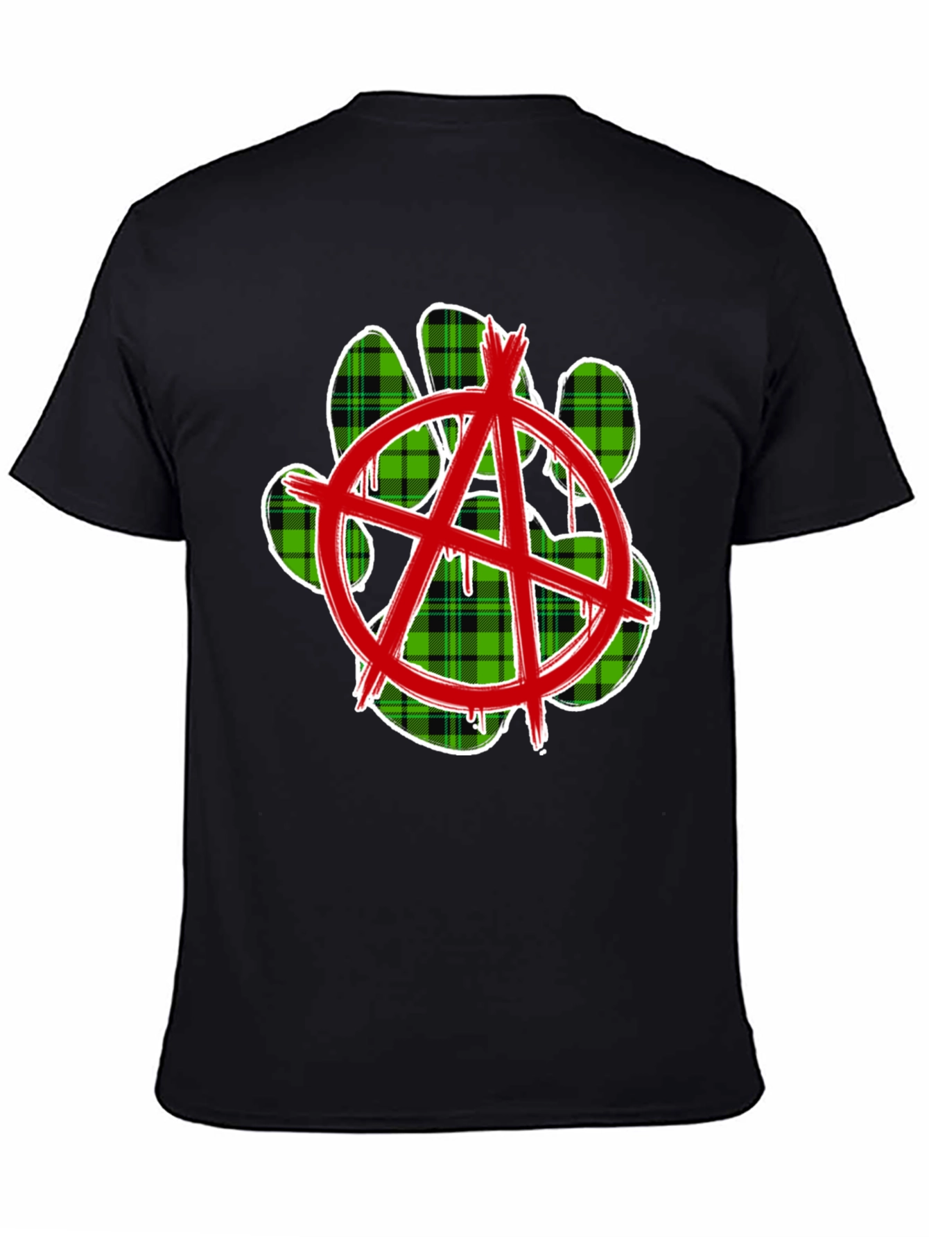 Black Anarchy Paw Print Graphic Tee view 4