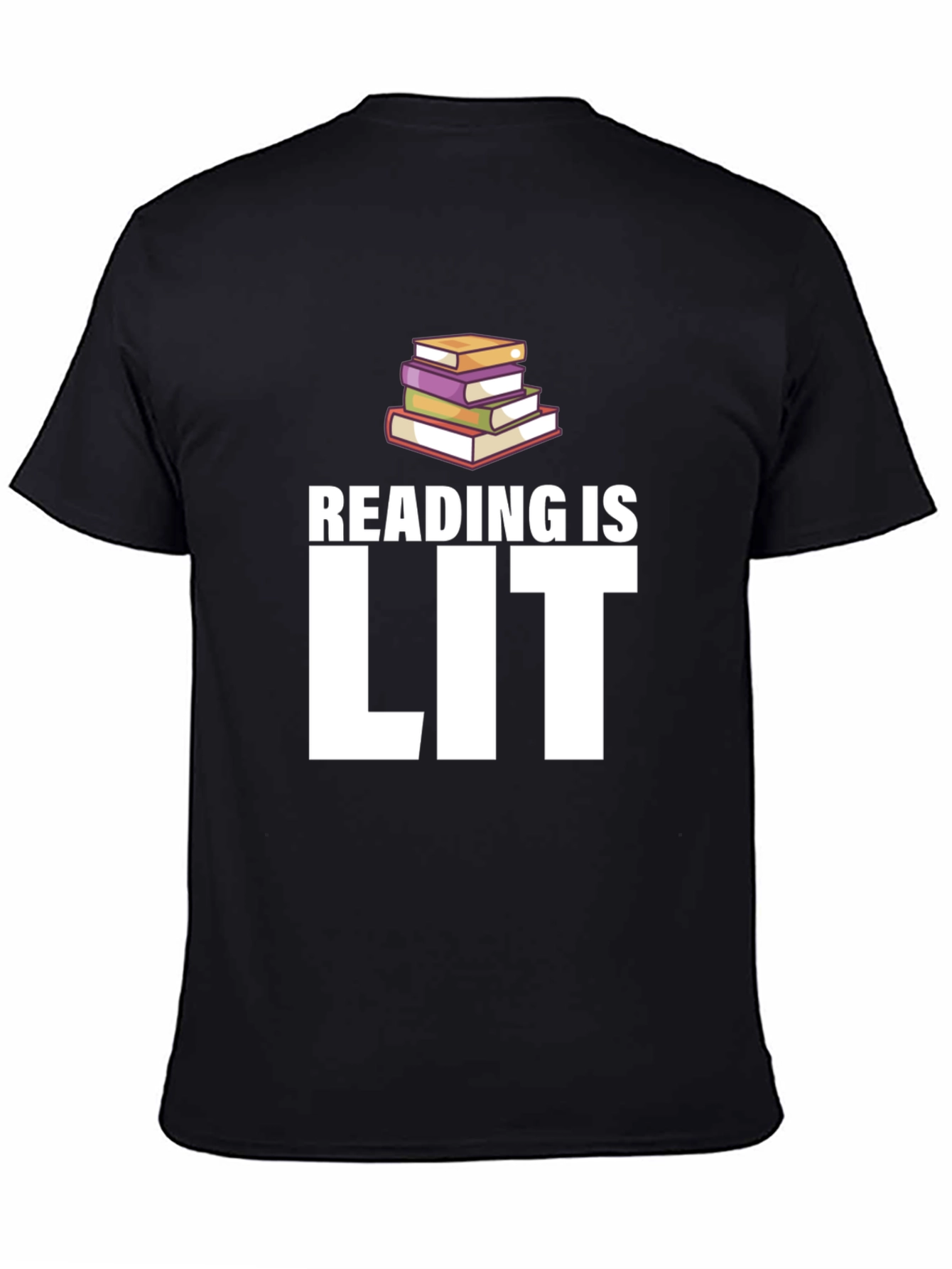 Black Reading is Lit Graphic Tee - Black Cotton T-Shirt view 4