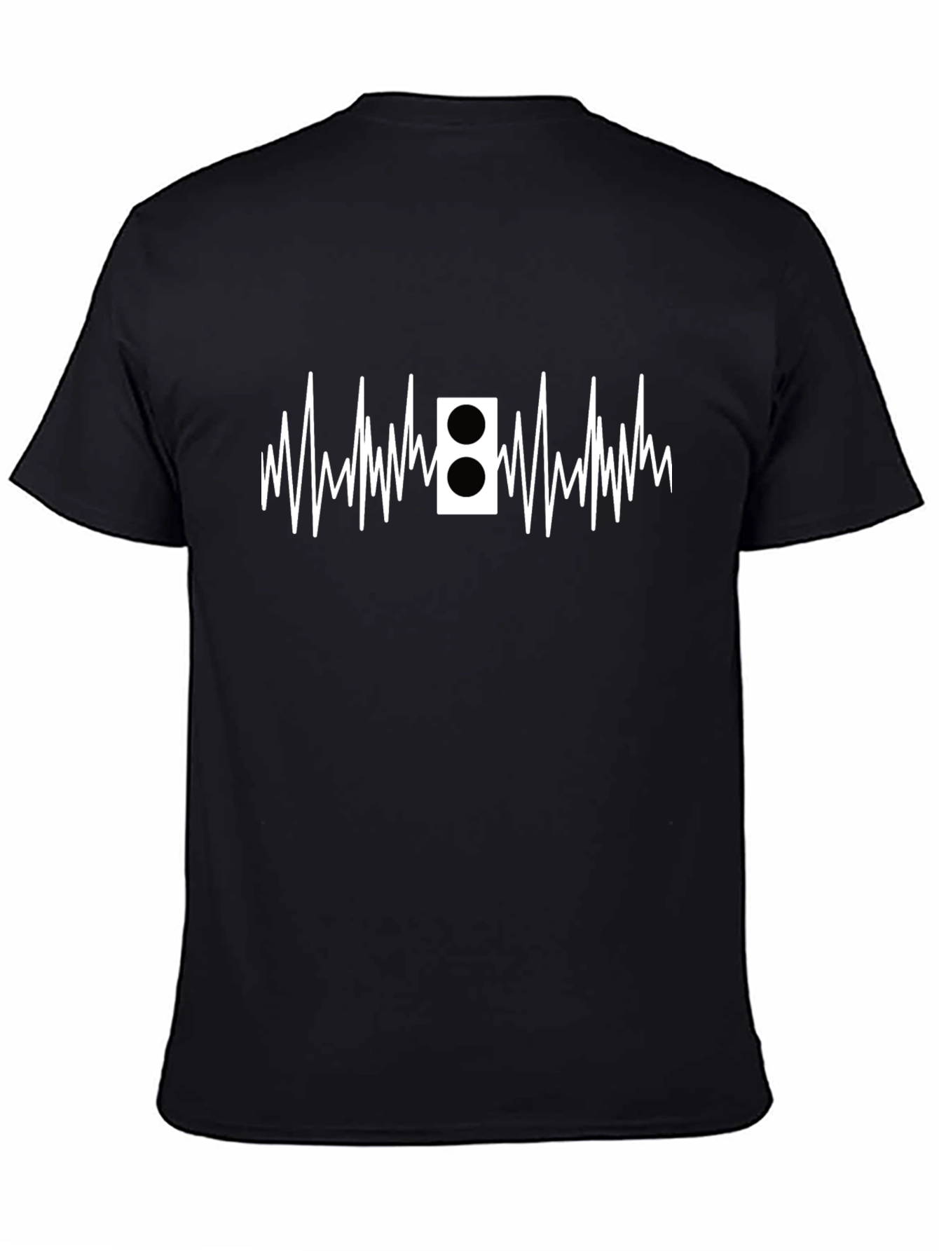 Black Heartbeat Speaker Graphic Tee view 4