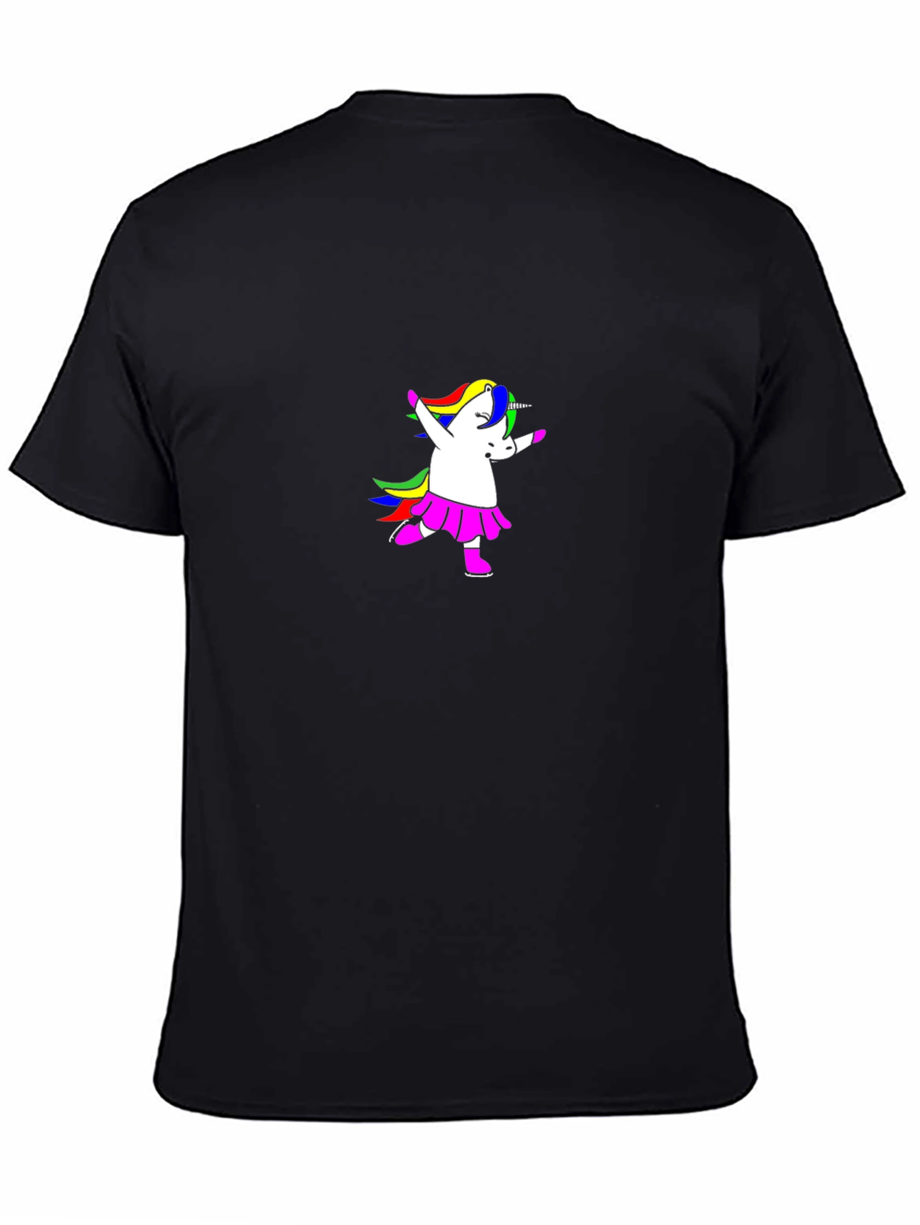 Black Unicorn Dabbing Graphic Tee - Black Cotton view 4