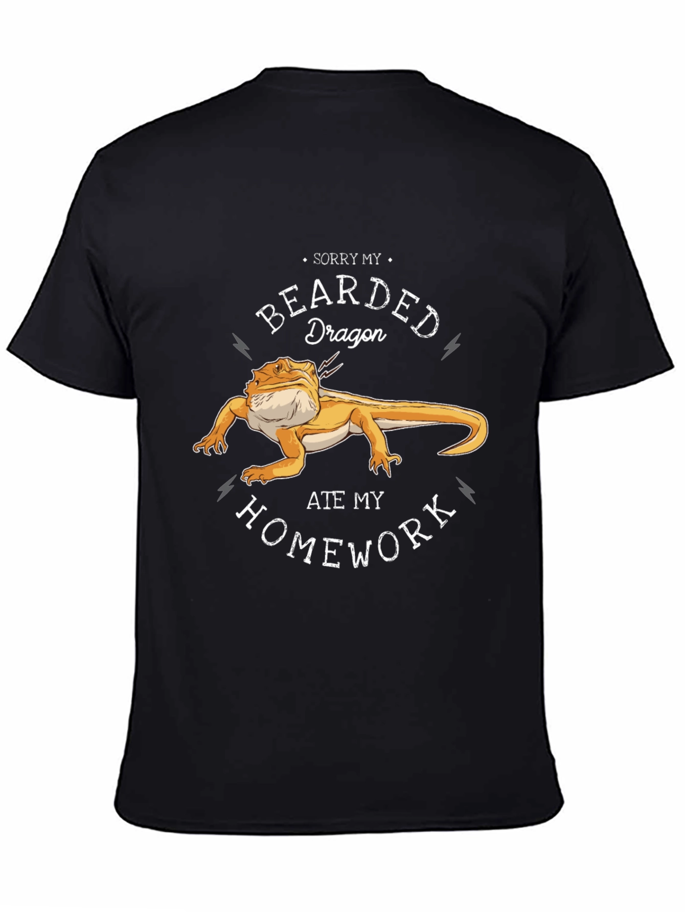 Black Bearded Dragon Ate My Homework T-Shirt view 4