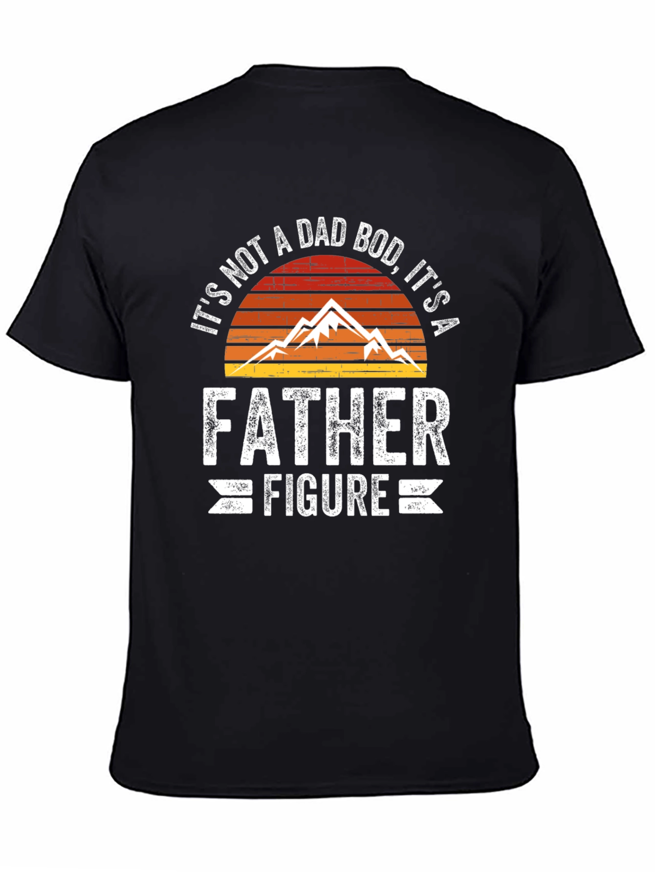 Black Funny Dad Bod Father Figure Graphic Tee view 4