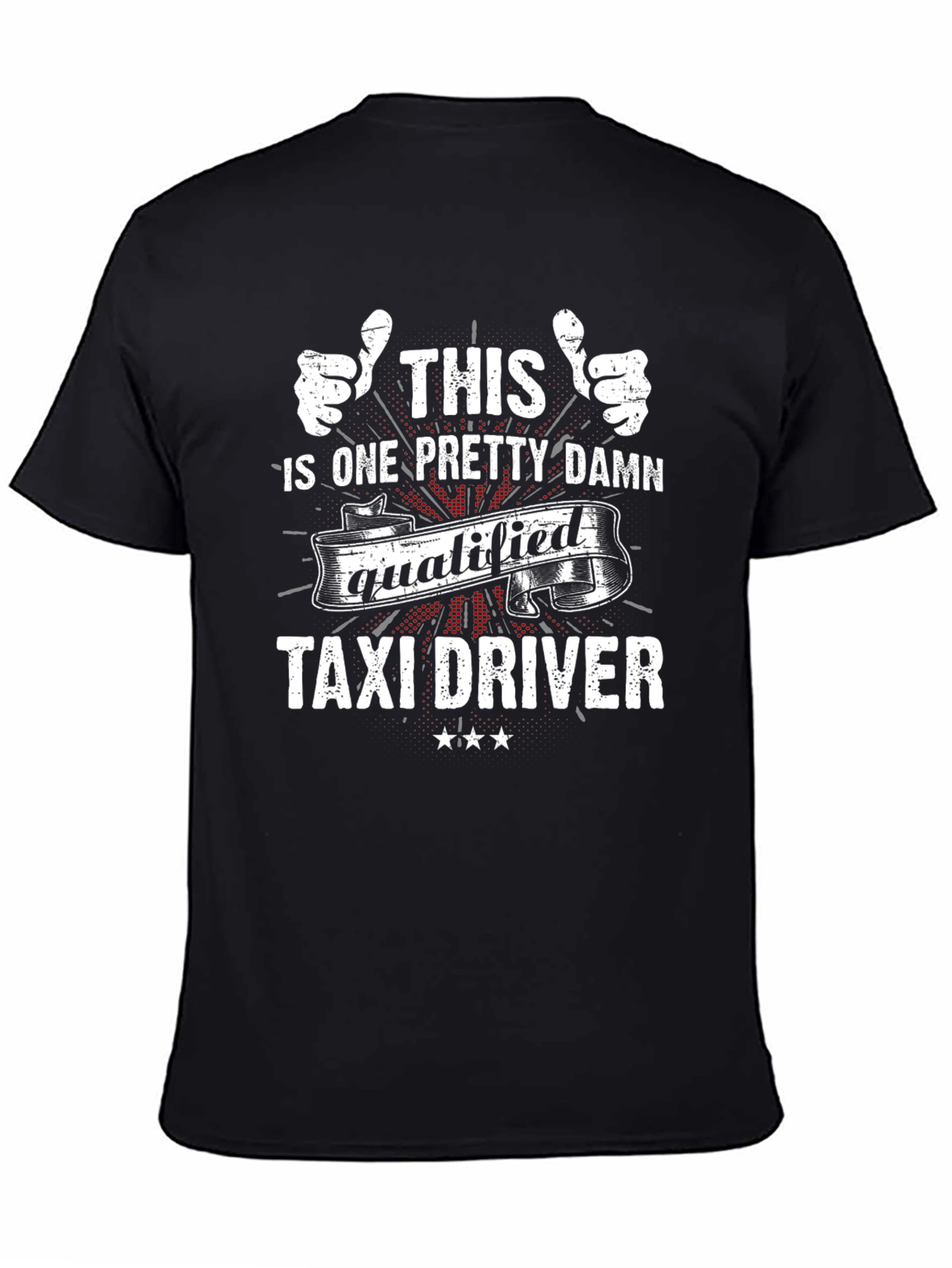 Black Funny Taxi Driver T-Shirt Gift - Qualified Humor Tee view 4