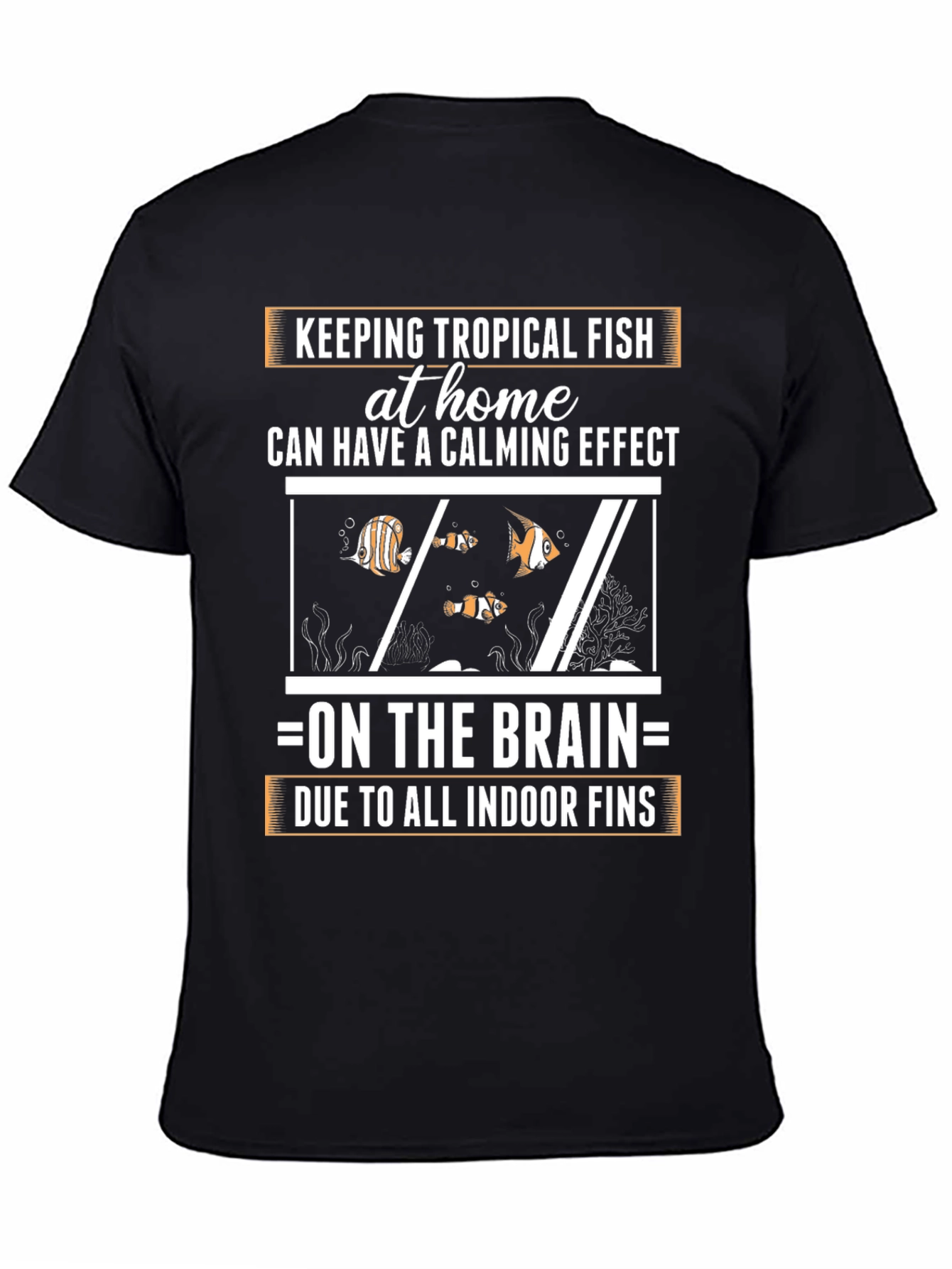 Black Tropical Fish Calming Effect Graphic Tee view 4