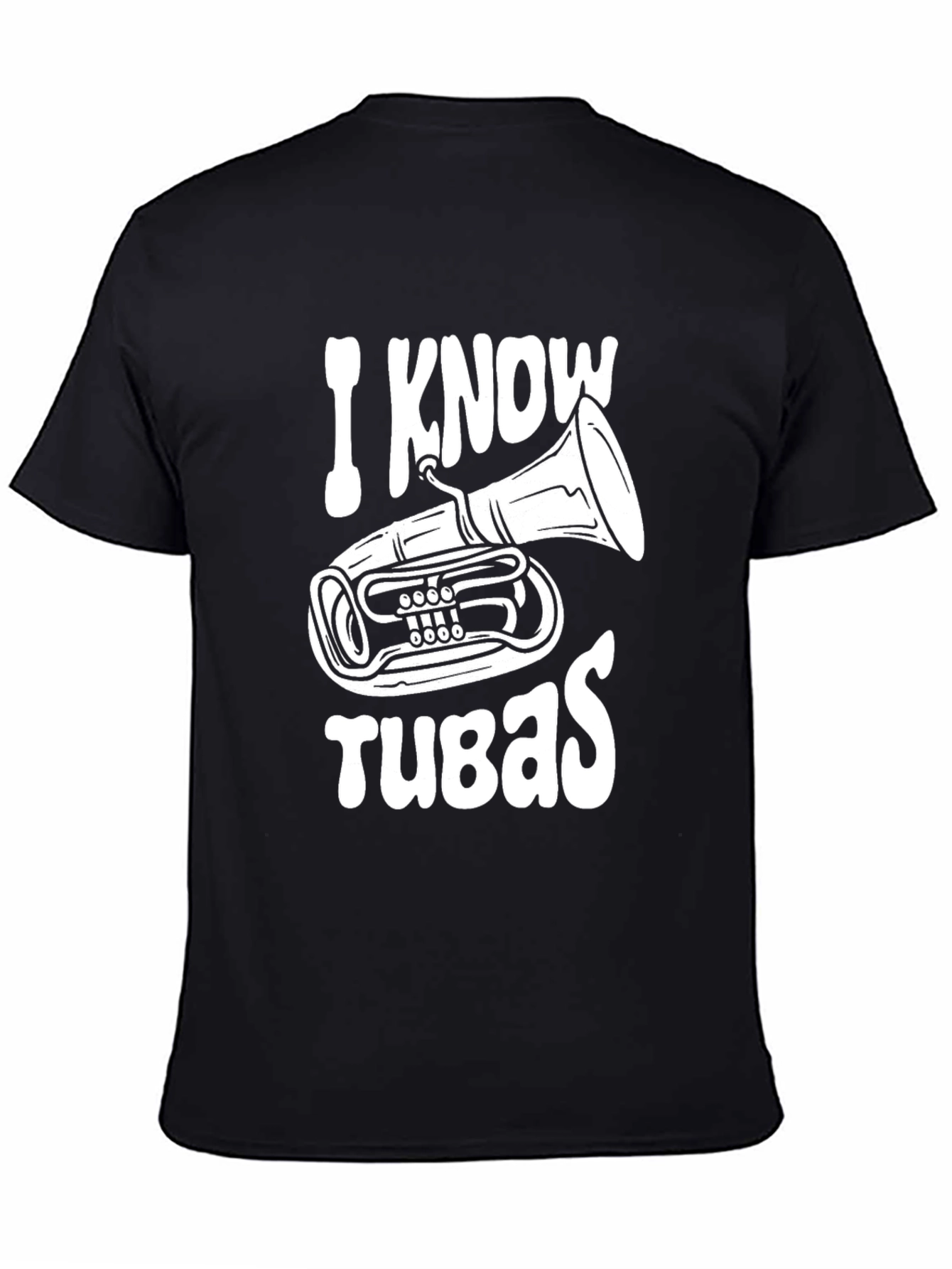 Black I Know Tubas Black T-Shirt Music Lover Tee view 4