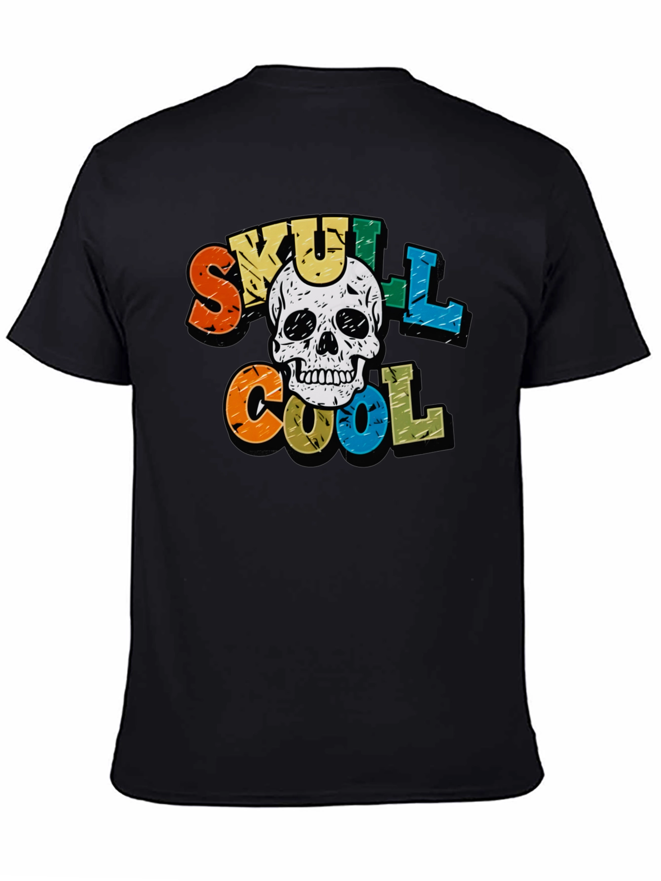 Black Skull Cool Graphic T-Shirt view 4