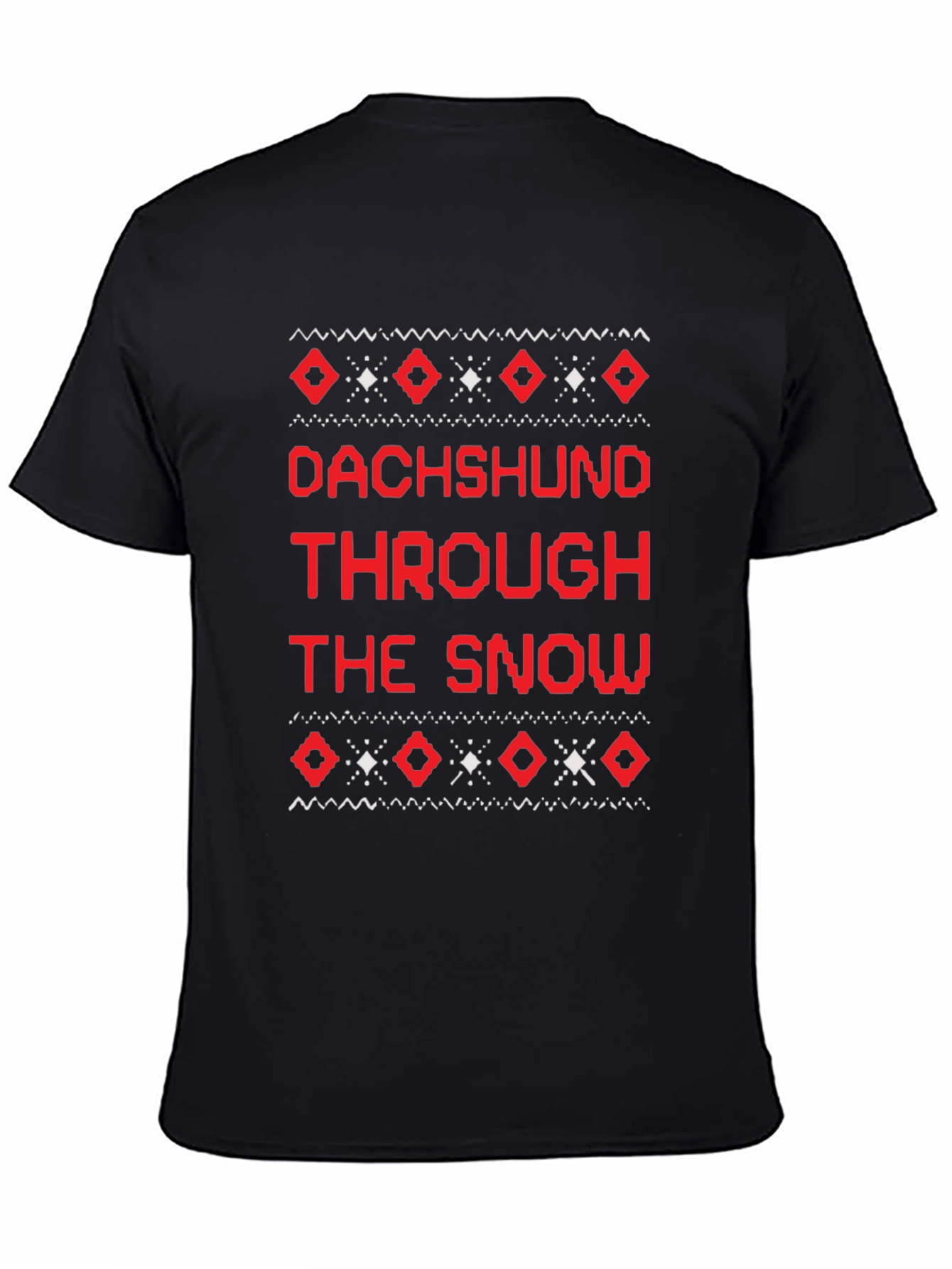 Black Dachshund Through the Snow T-Shirt view 4