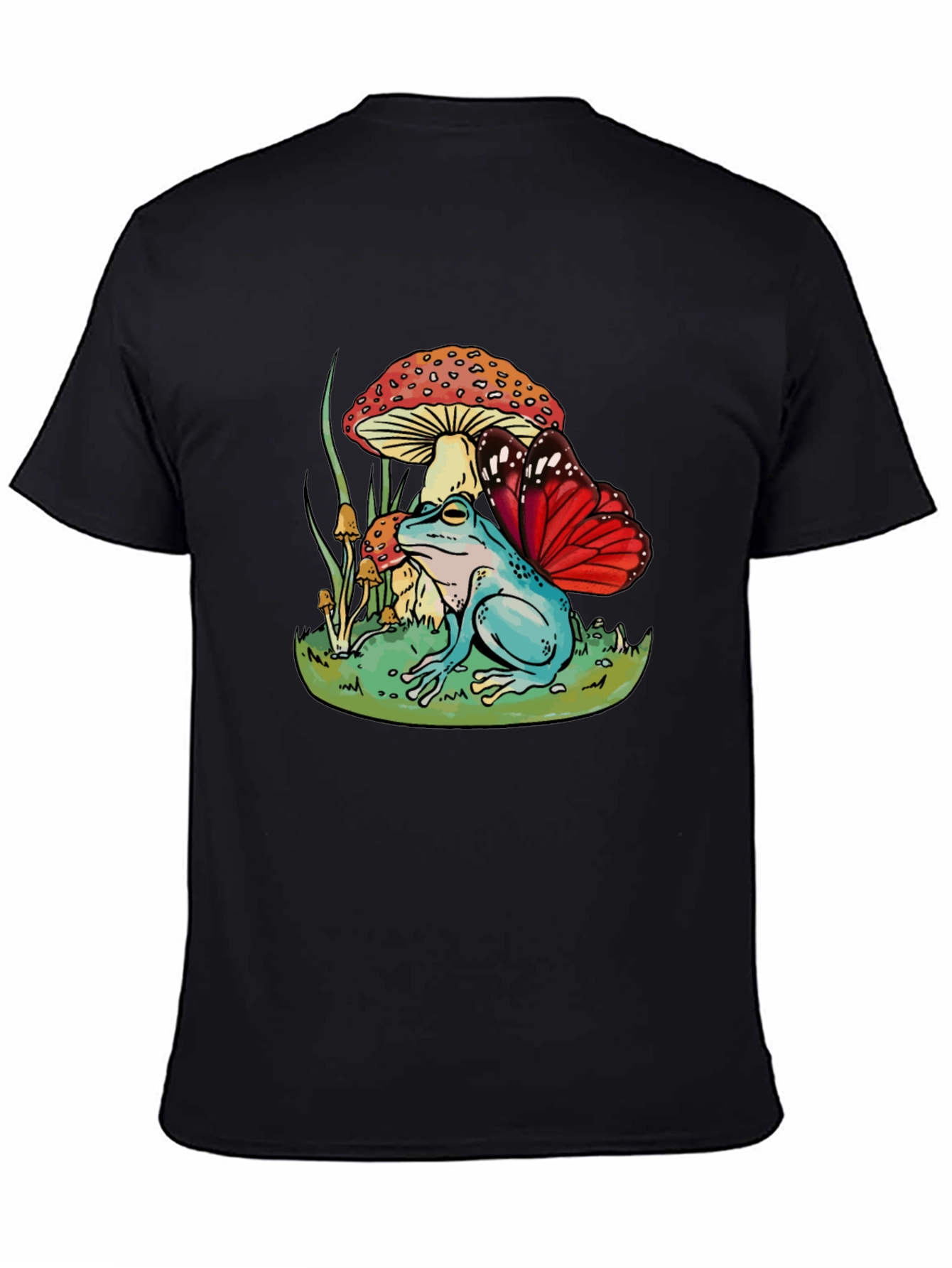 Black Frog & Mushroom Graphic Tee view 4