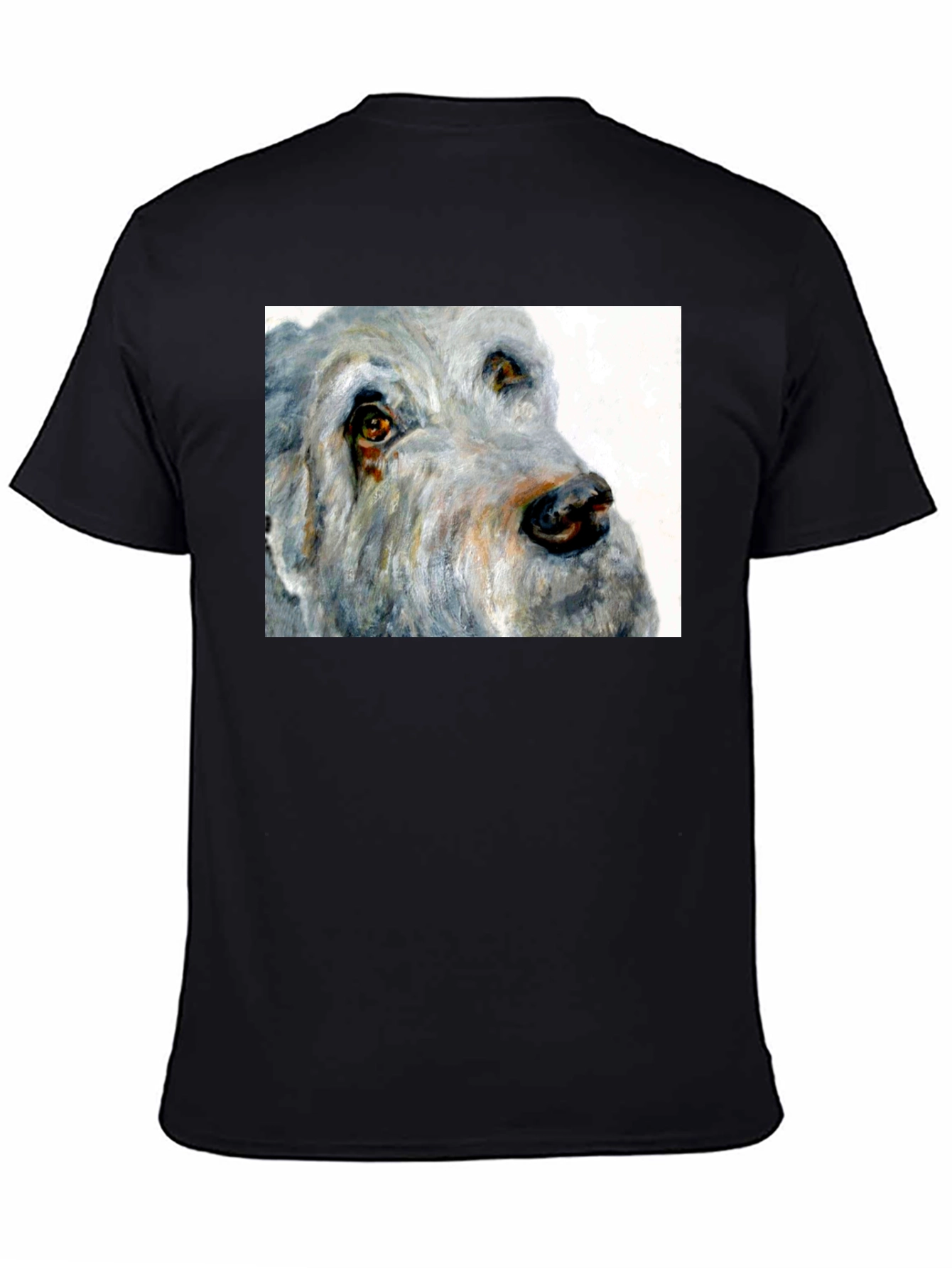 Black Dog Portrait Black T-Shirt view 4