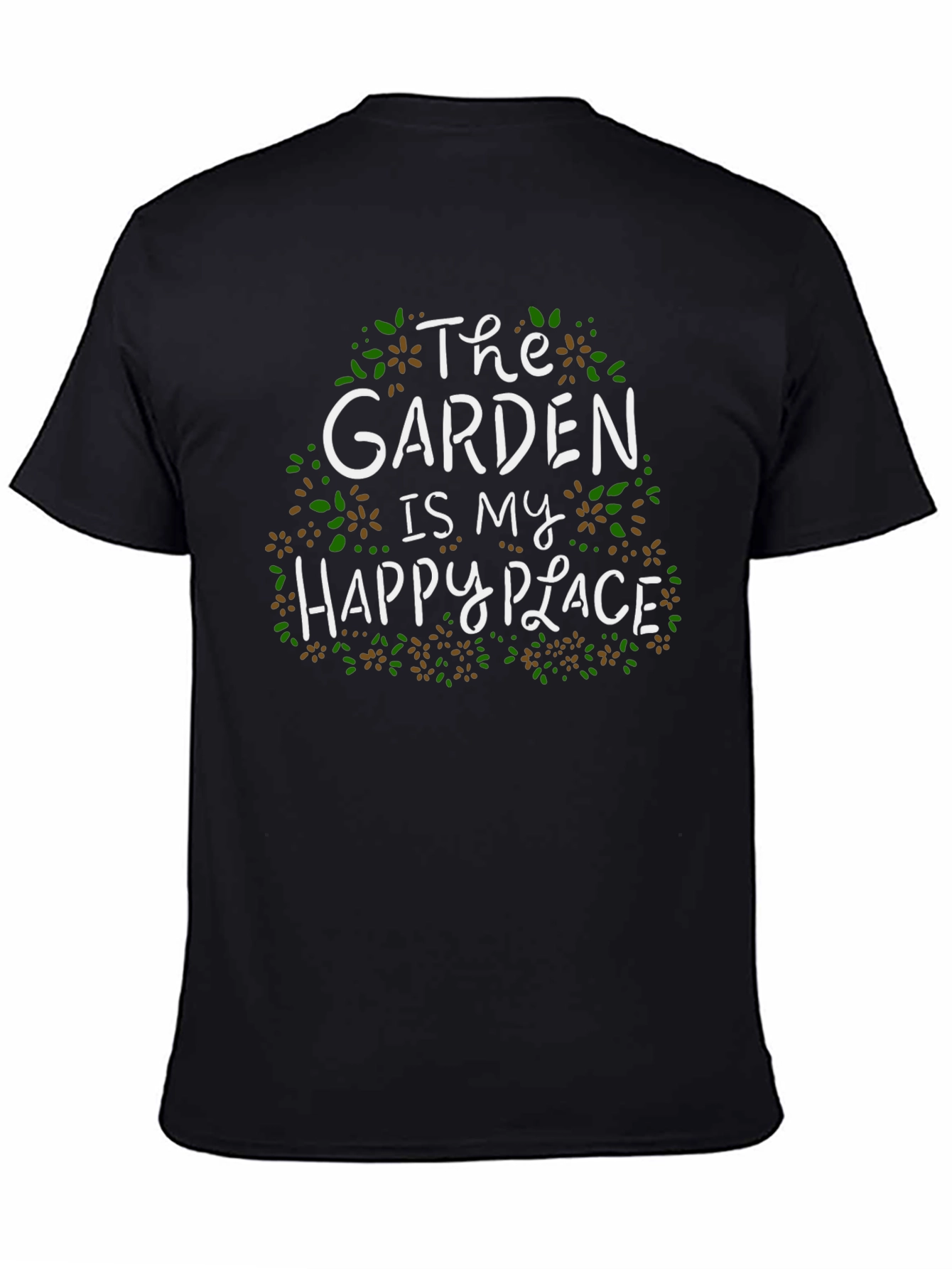 Black The Garden is My Happy Place T-Shirt view 4