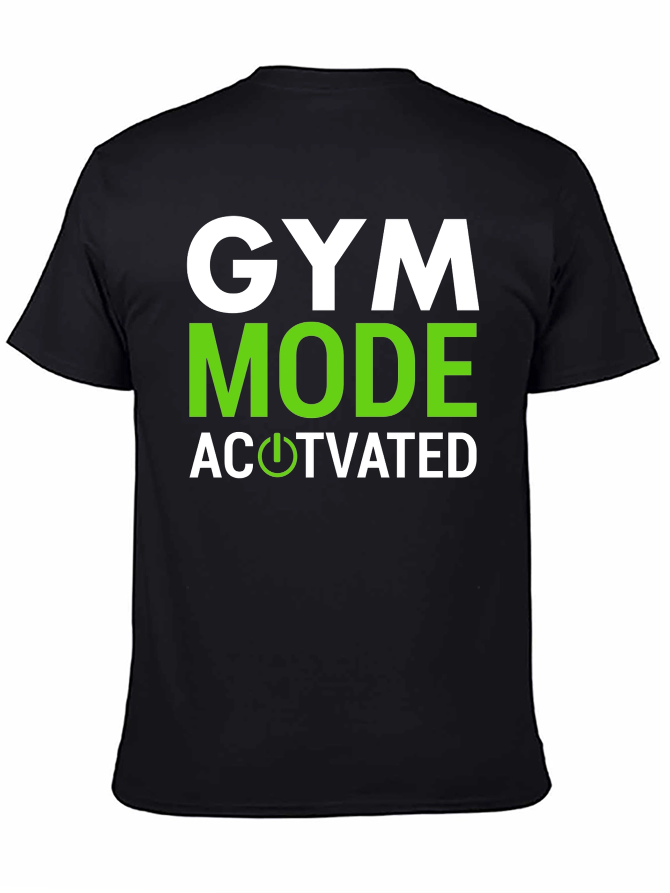 Black Gym Mode Activated Graphic Tee - Black Cotton view 4