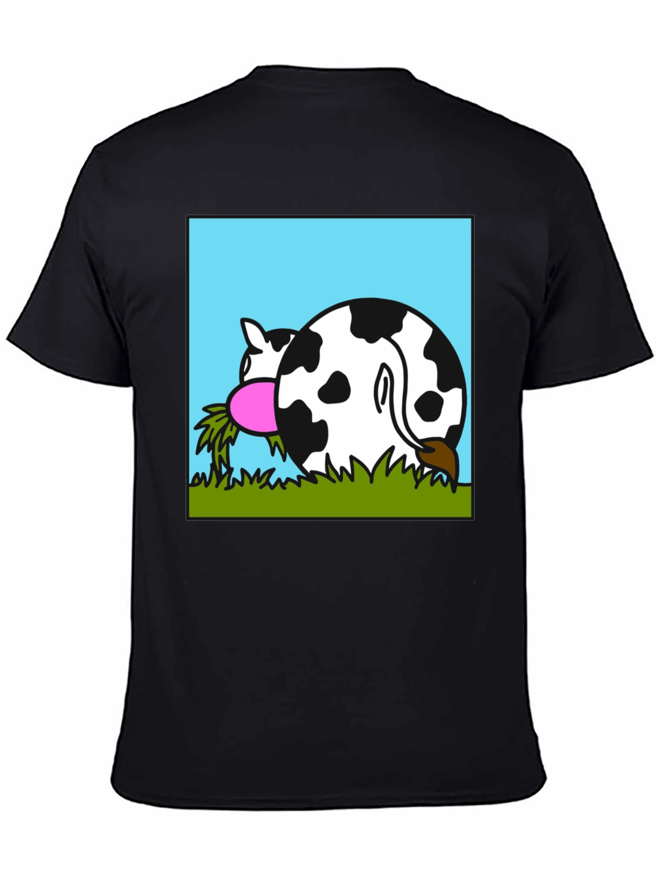 Black Funny Cow Butt T-Shirt - Black view 4