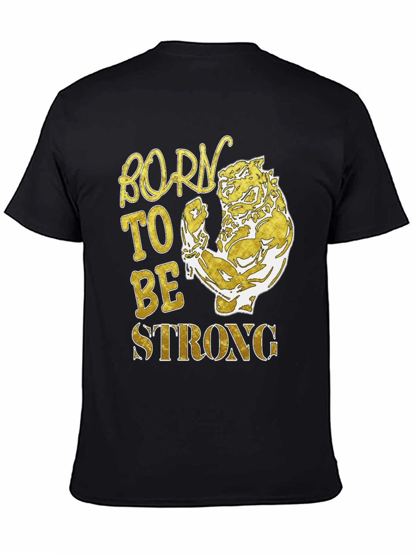 Black Born To Be Strong Men's T-Shirt view 4
