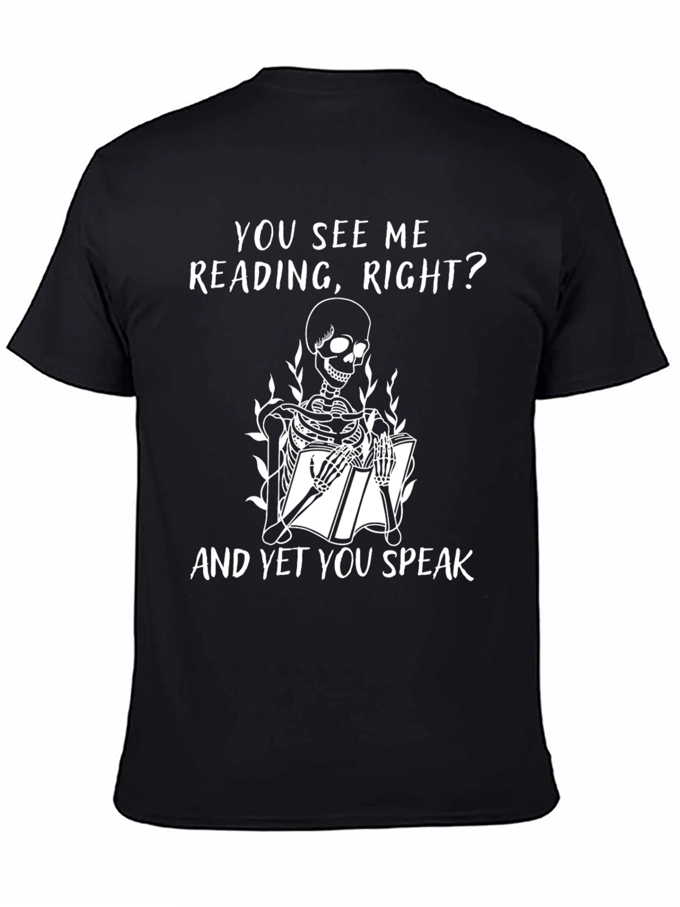 Black You See Me Reading Skeleton T-Shirt view 4