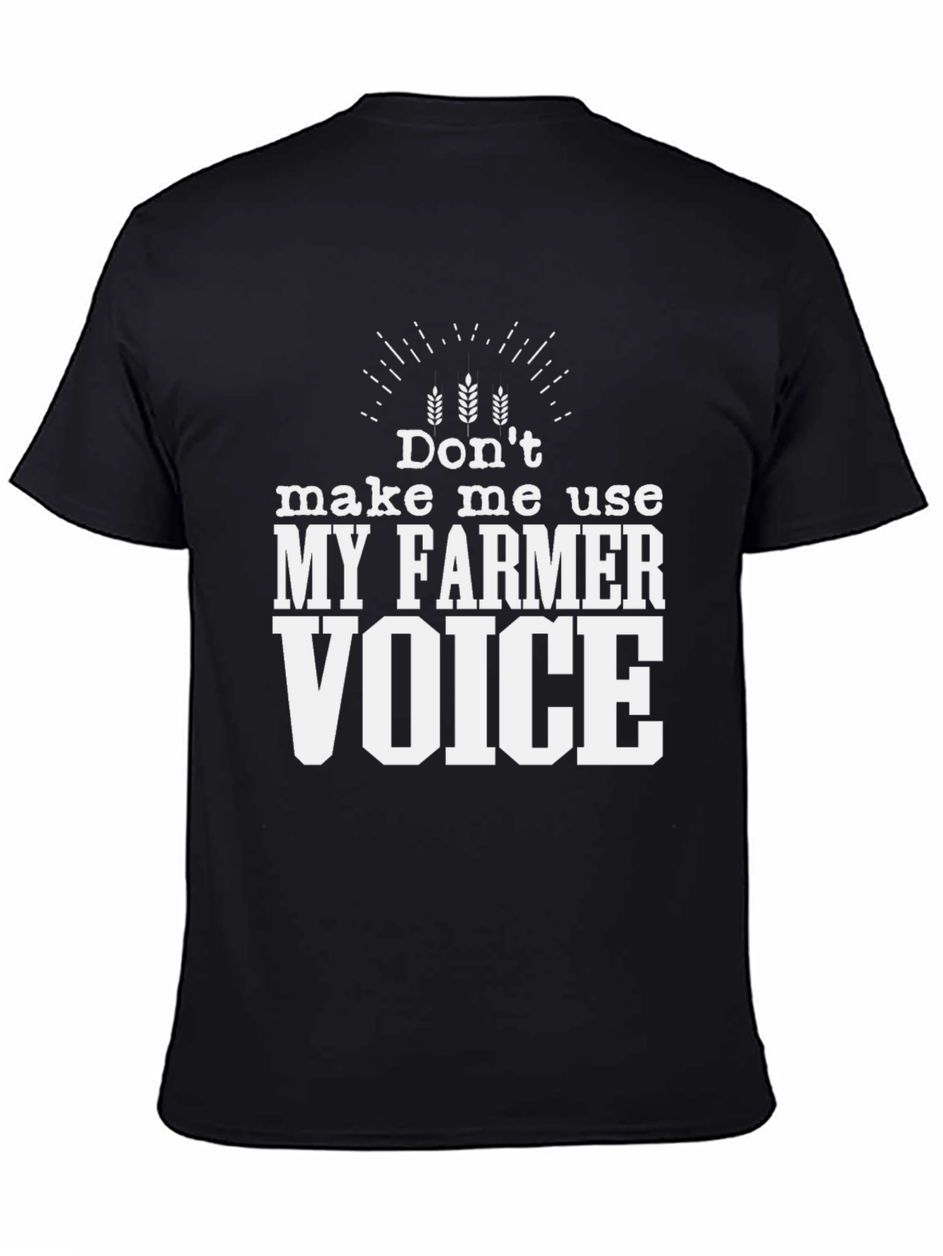 Black Funny Farmer Voice T-Shirt - Unisex view 4