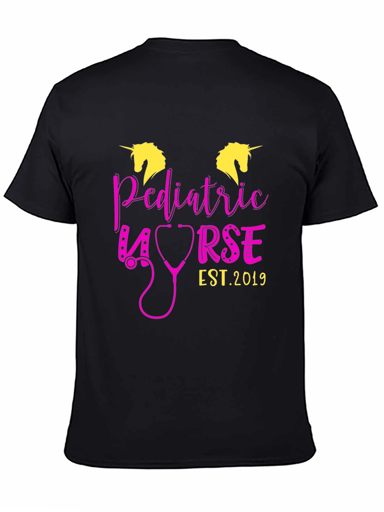 Black Pediatric Nurse Unicorn T-Shirt - Est. 2019 view 4