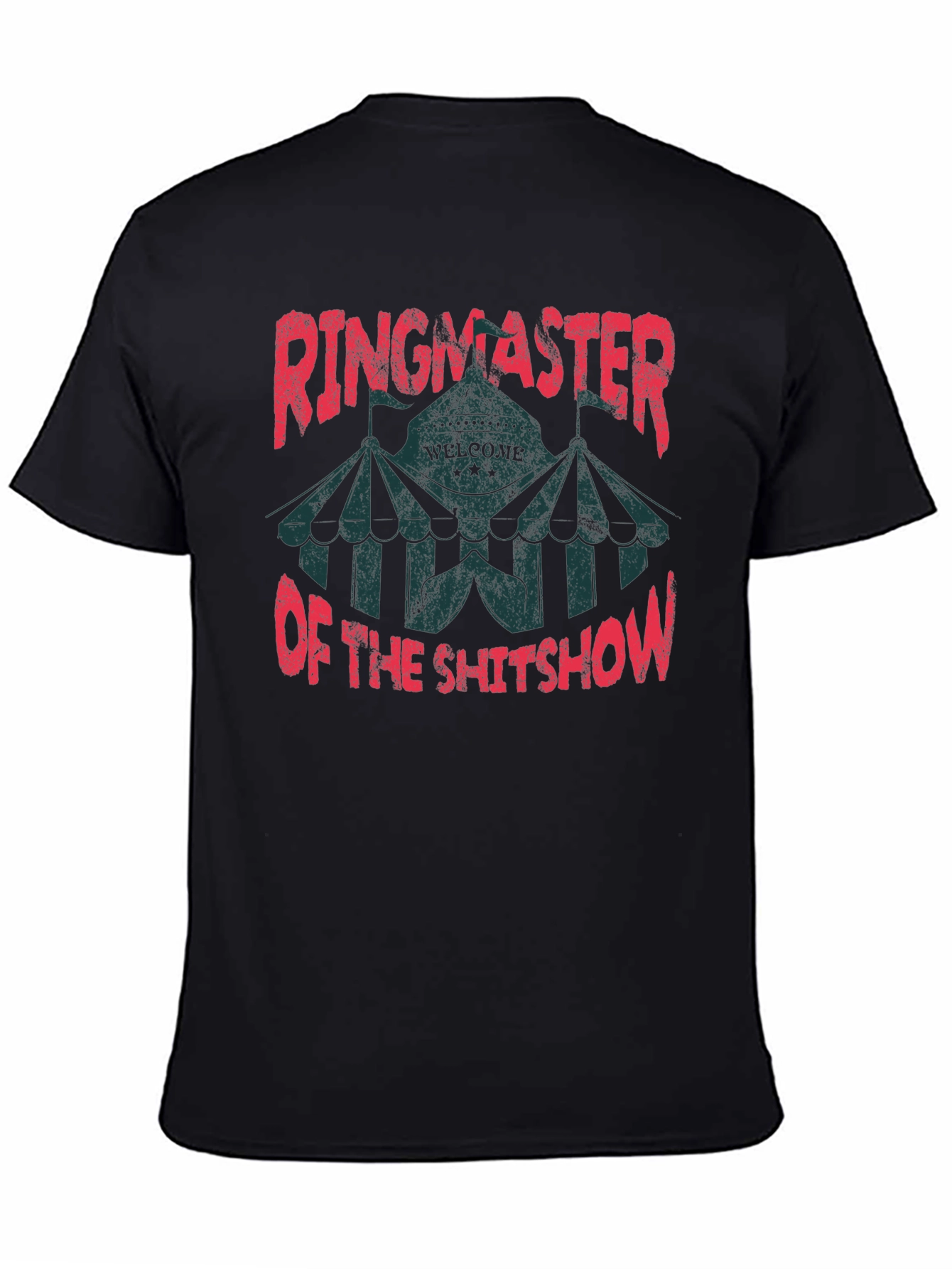 Black Ringmaster of the Shitshow Black Graphic T-Shirt view 4