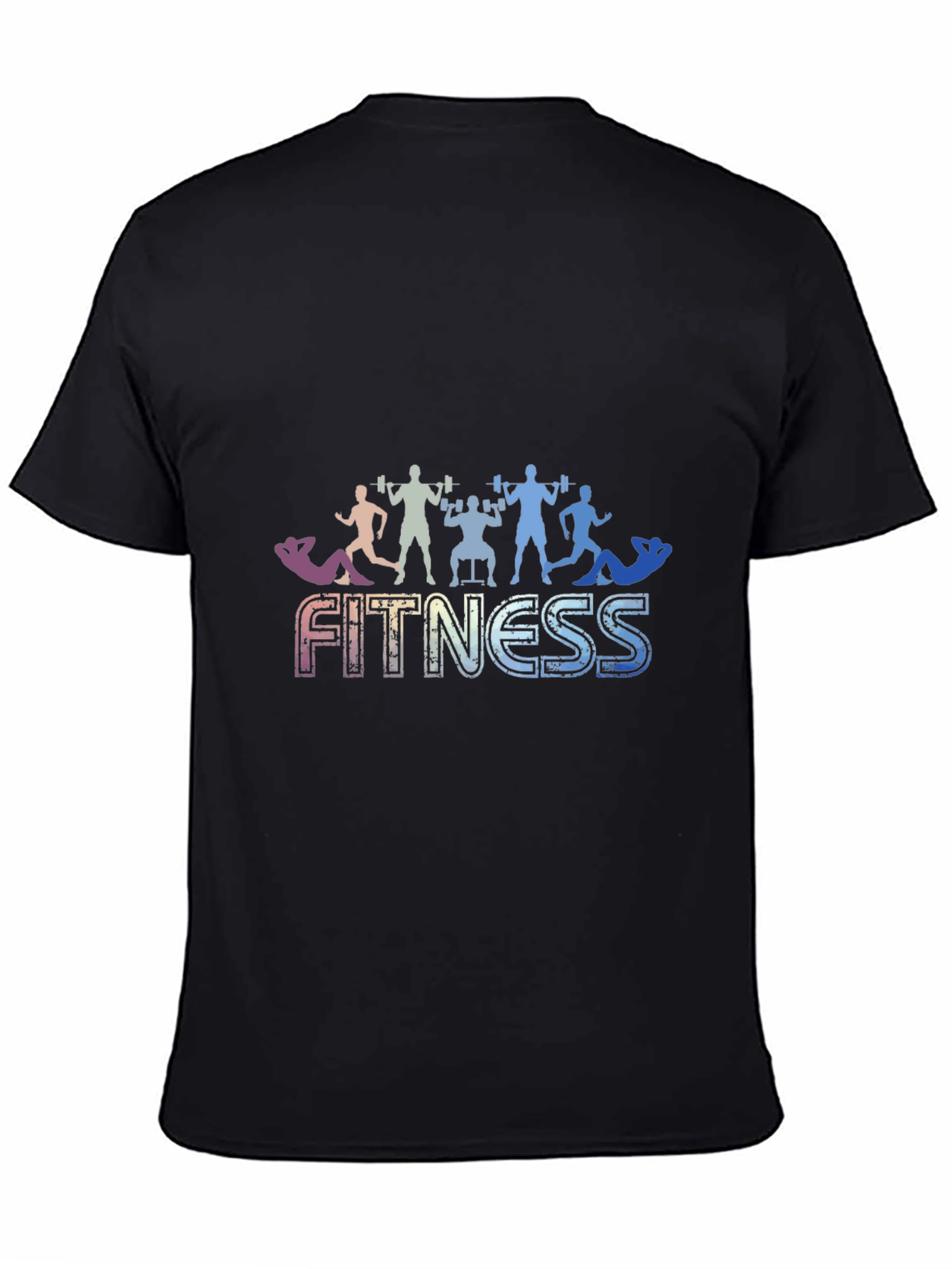 Black Fitness Graphic Black T-Shirt view 4