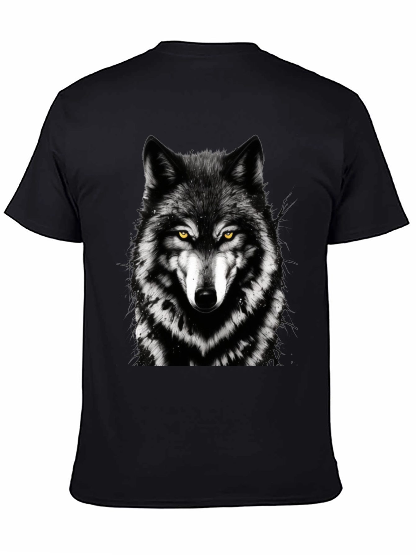 Black Wolf Graphic Tee - Black Cotton Short Sleeve view 4