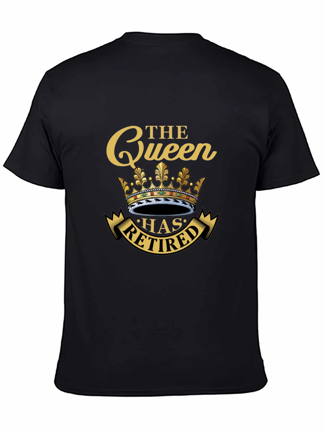 Black The Queen Has Retired T-Shirt view 4