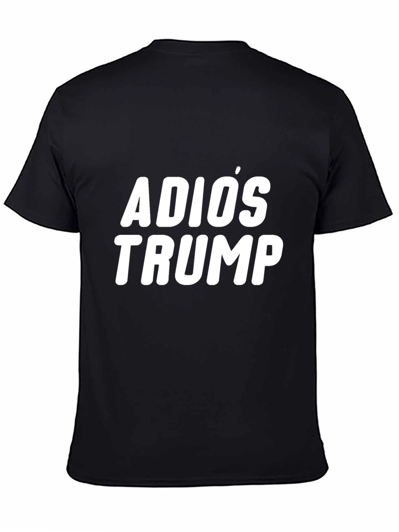 Black Adios Trump Graphic T-Shirt - Black Crew Neck Tee view 4