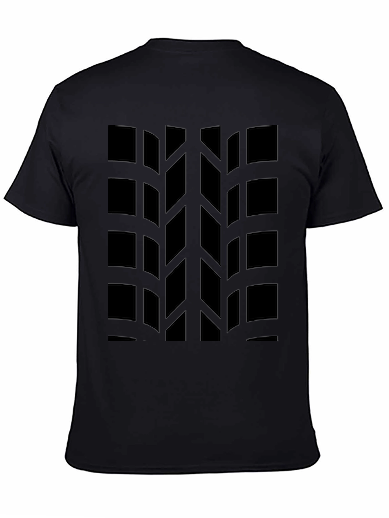 Black Black Tire Tread Graphic Tee - Auto Enthusiast Apparel view 4