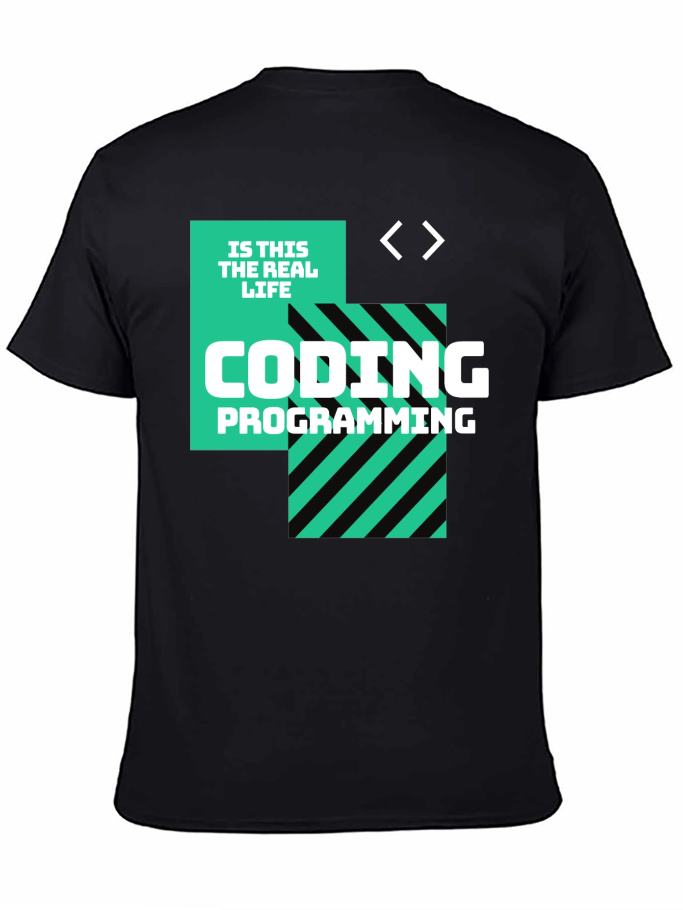 Black Coding is This the Real Life Black T-Shirt view 4