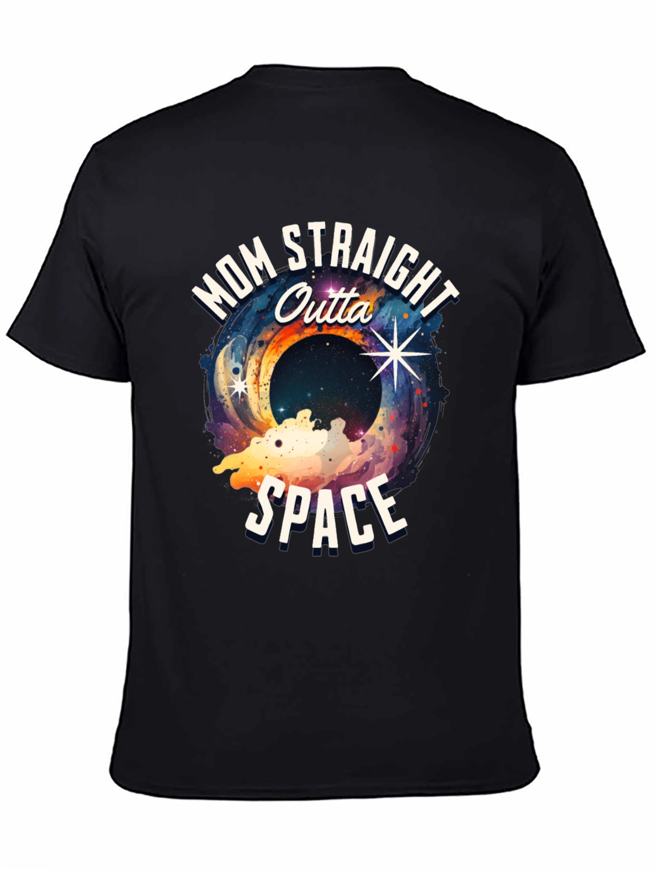 Black Mom Straight Outta Space Graphic T-Shirt view 4