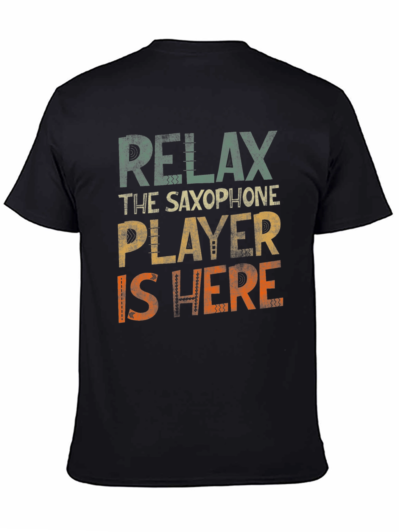 Black Relax Saxophone Player T-Shirt - Music Lover Tee view 4