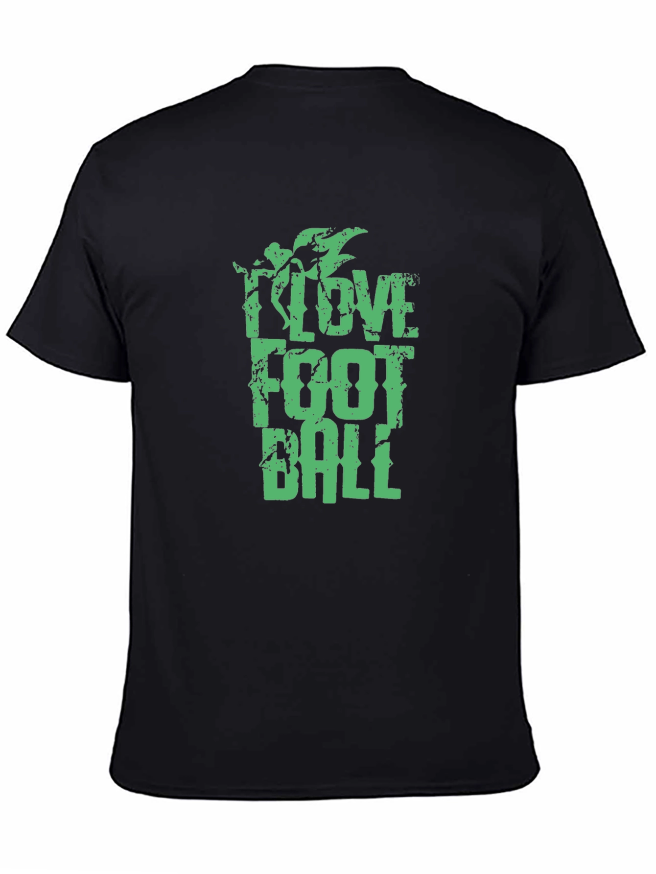 Black I Love Football T-Shirt - Stylish Graphic Tee for Sports Fans view 4