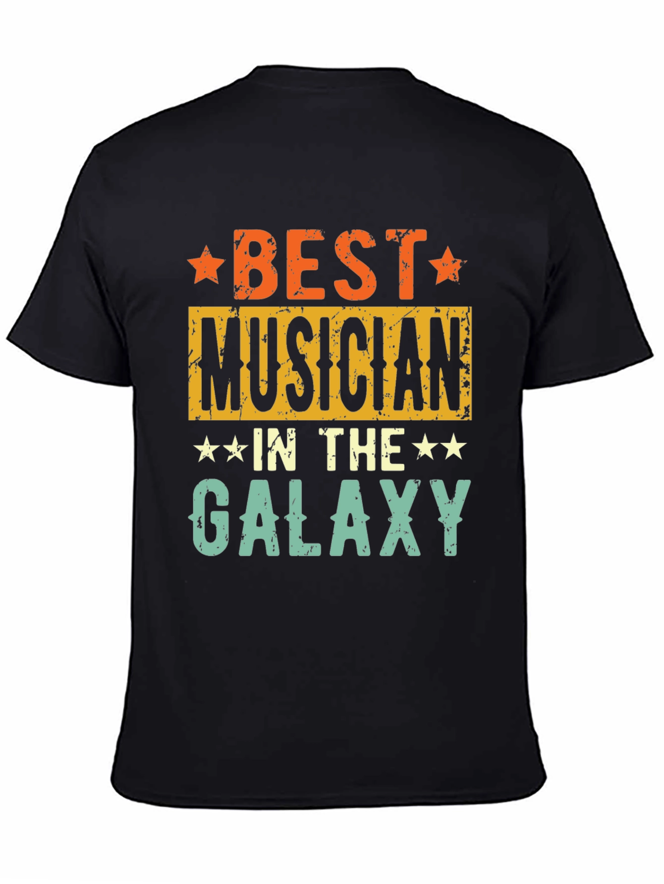 Black Best Musician in the Galaxy T-Shirt - Retro Style view 4