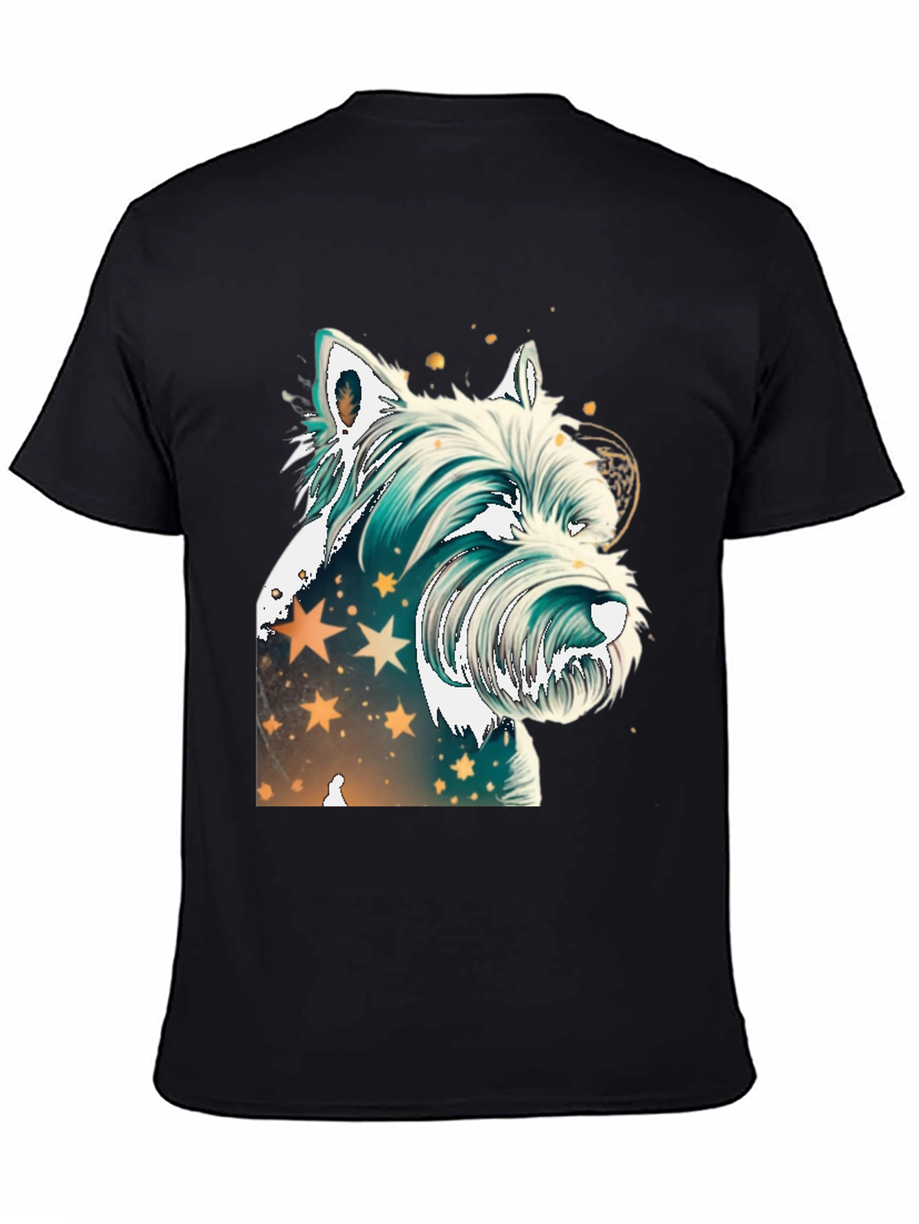 Black Westie Dog Graphic Tee - Starry Design view 4