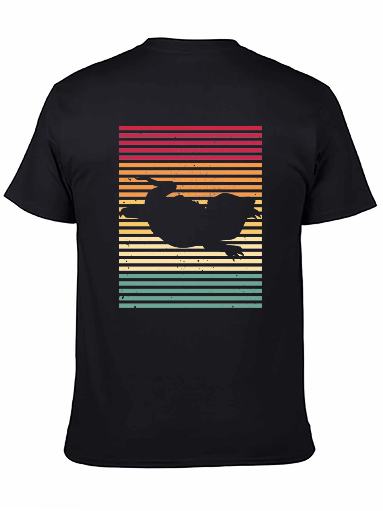 Black Retro Platypus T-Shirt - Sunset Style view 4