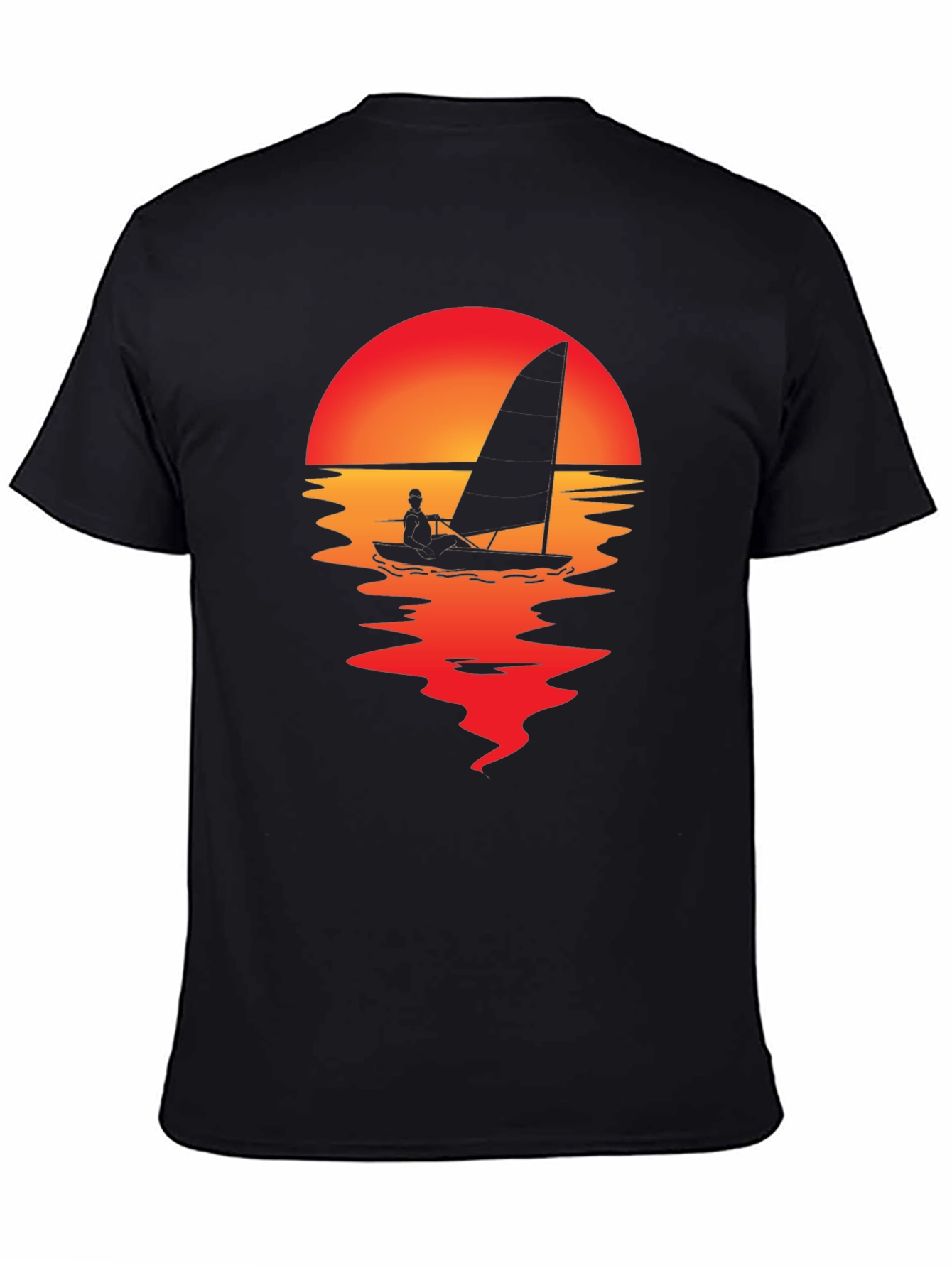 Black Sunset Sailboat Graphic Tee view 4