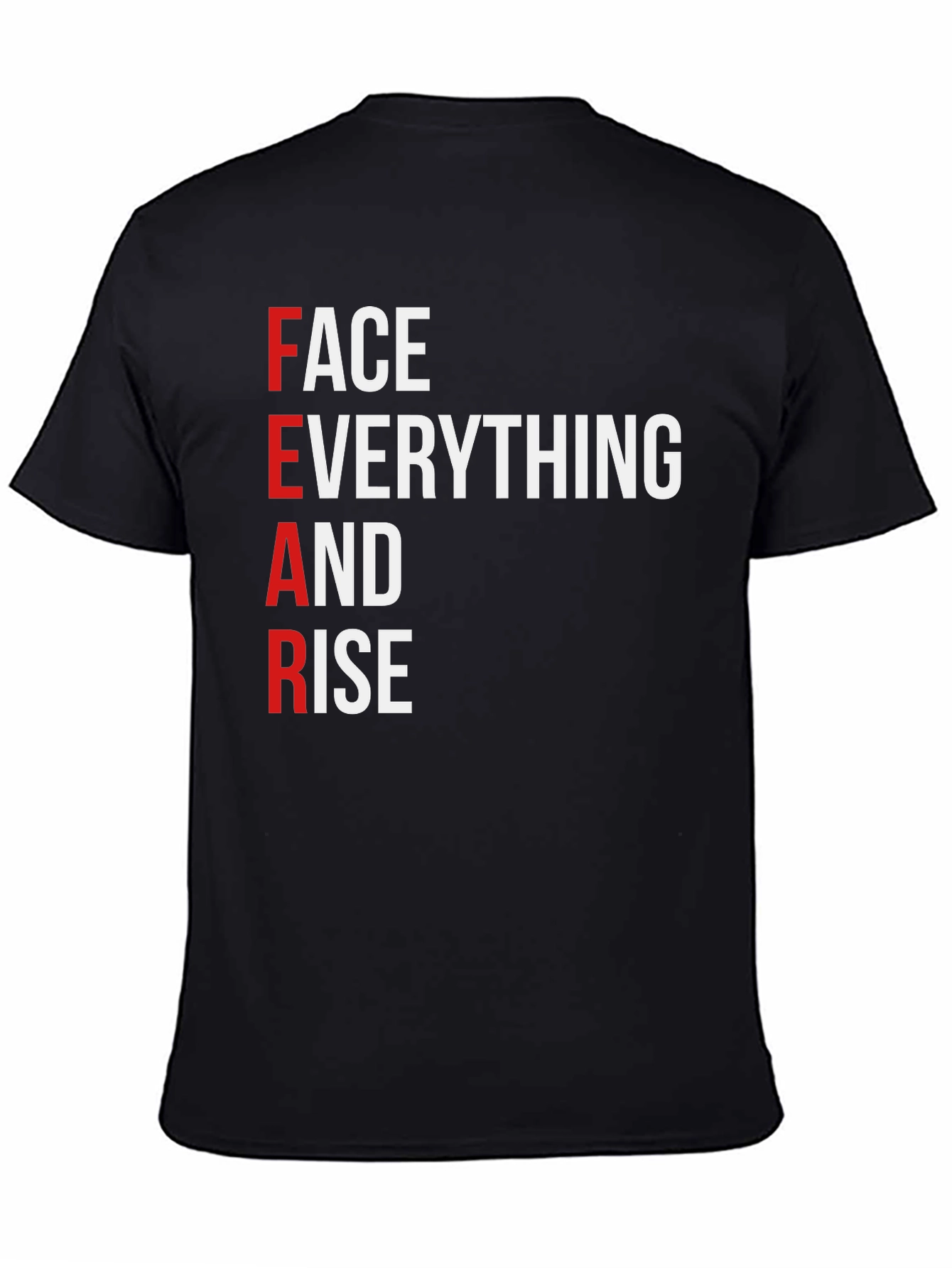 Black Motivational 'FEAR' Graphic T-Shirt view 4