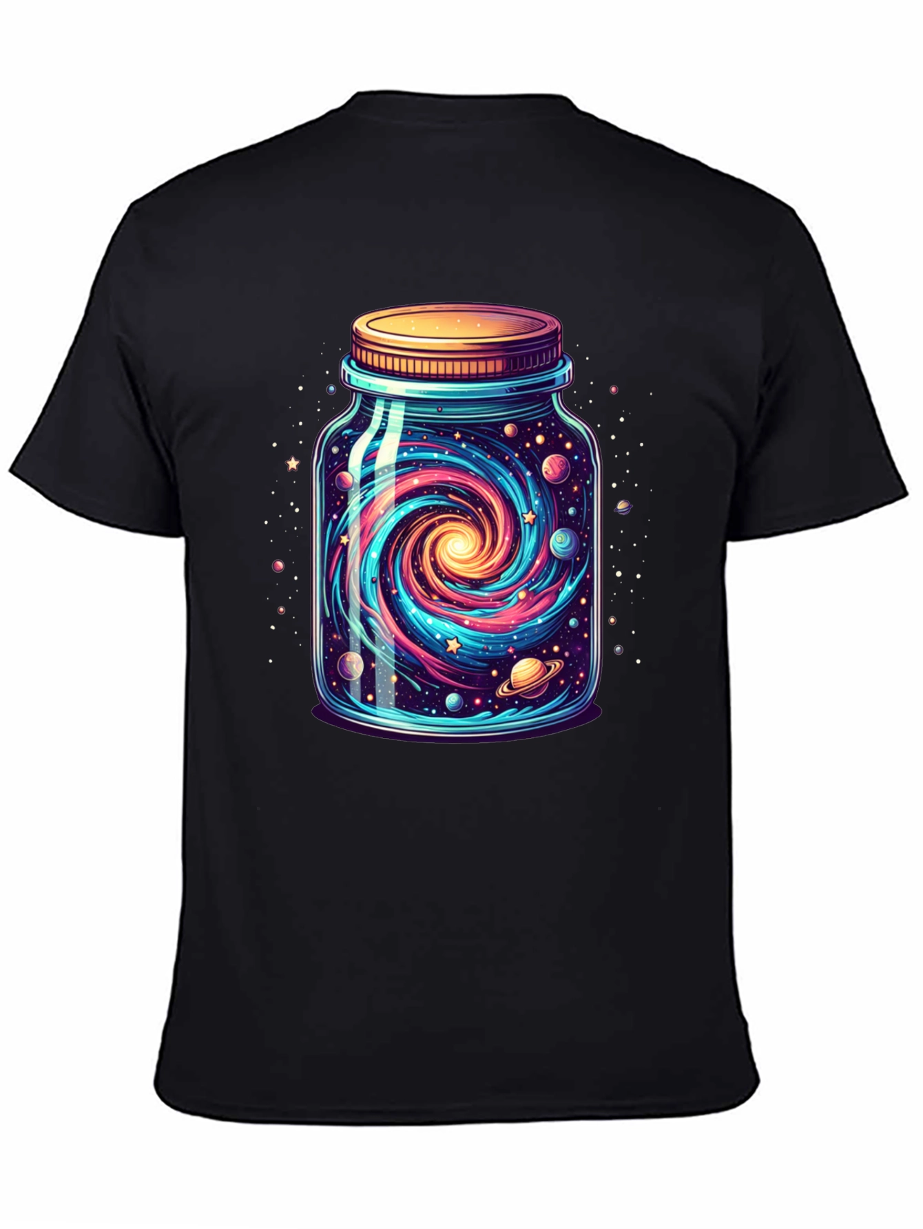 Black Galaxy Jar Graphic Tee - Men's Black T-Shirt view 4