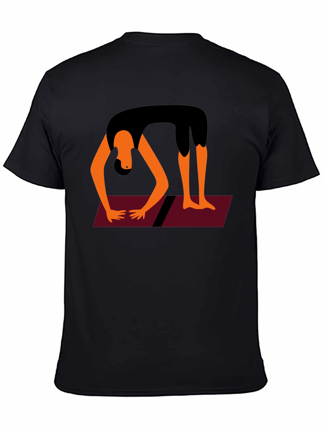 Black Yoga Pose Graphic Tee - Black Cotton Blend view 4
