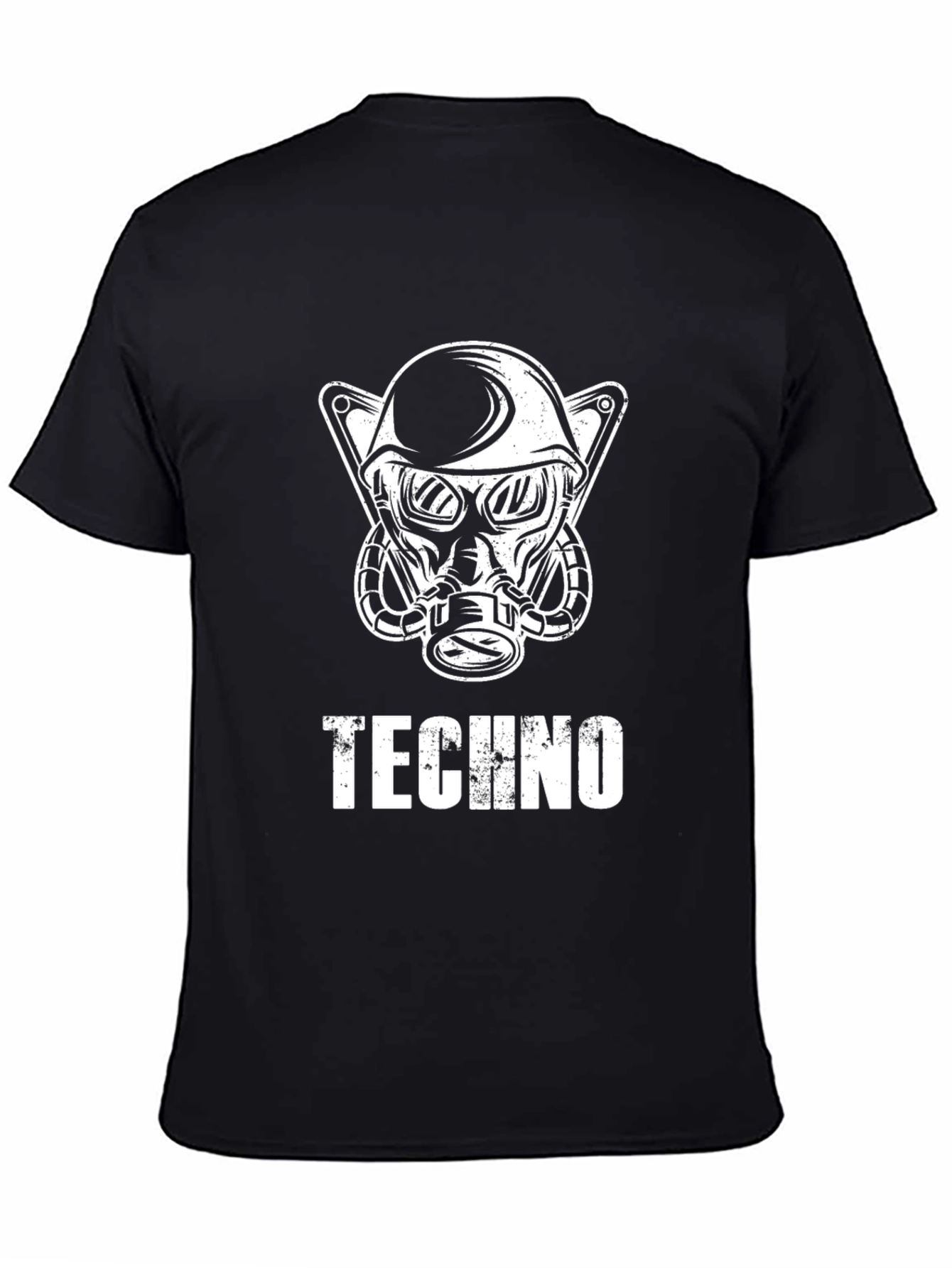 Black Techno Soldier Graphic T-Shirt - Cool Design! view 4