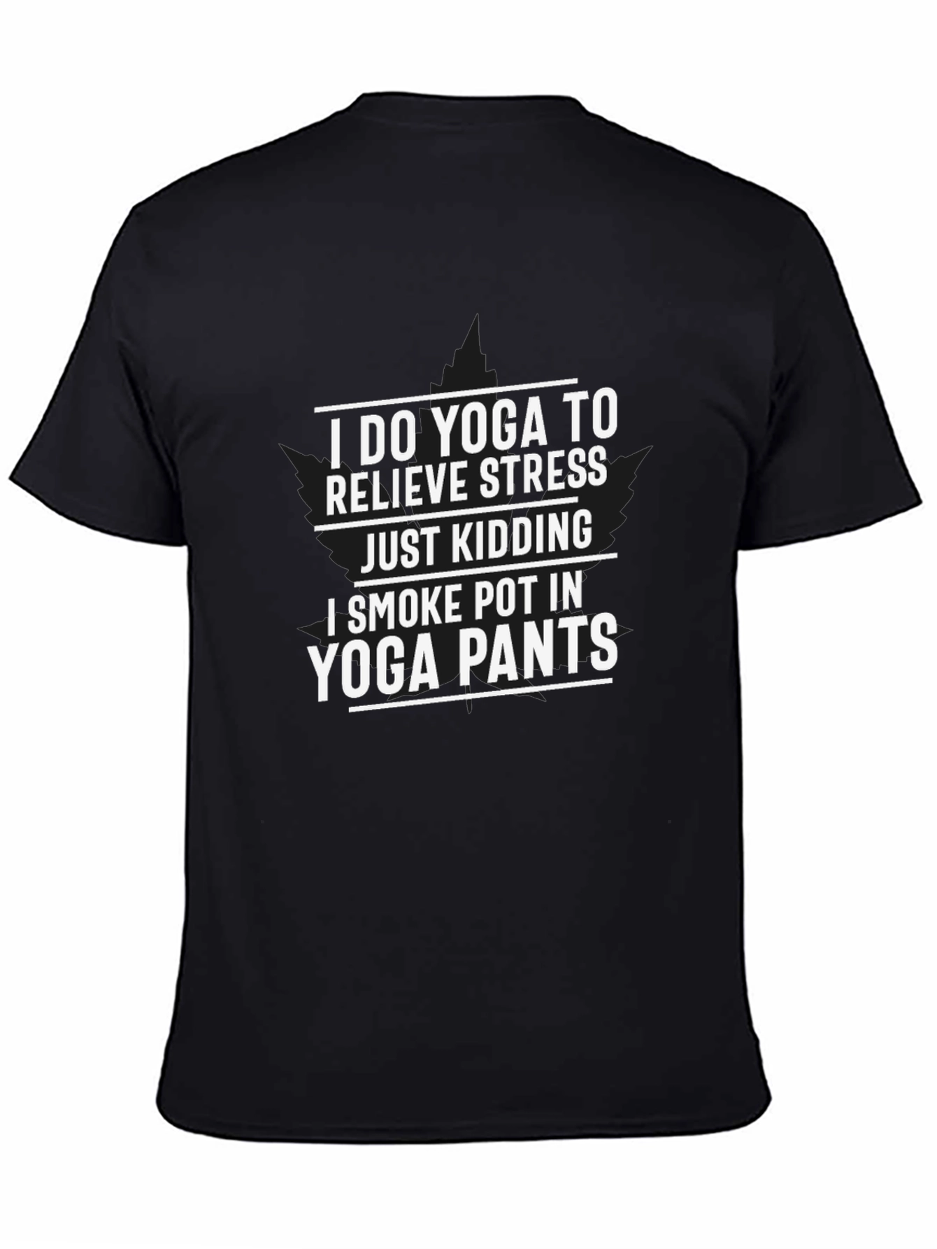 Black Funny Yoga & Pot T-Shirt view 4