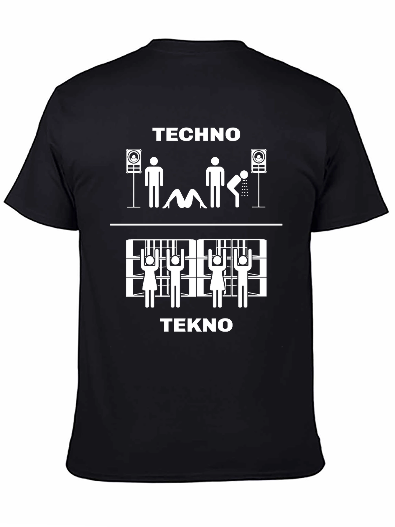Black Techno Tekno T-Shirt - Funny Graphic Tee view 4