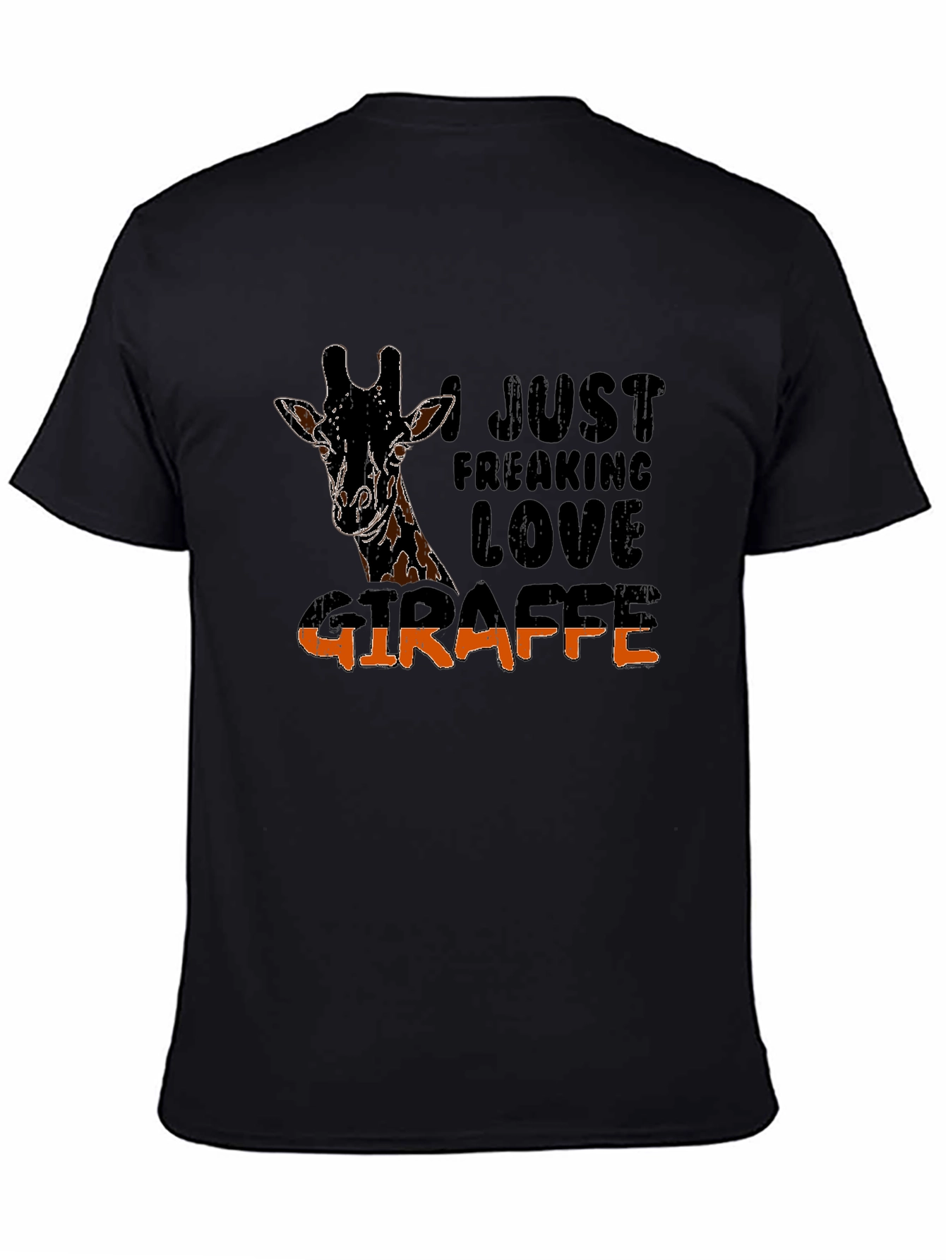 Black I Just Freaking Love Giraffe Graphic Tee view 4